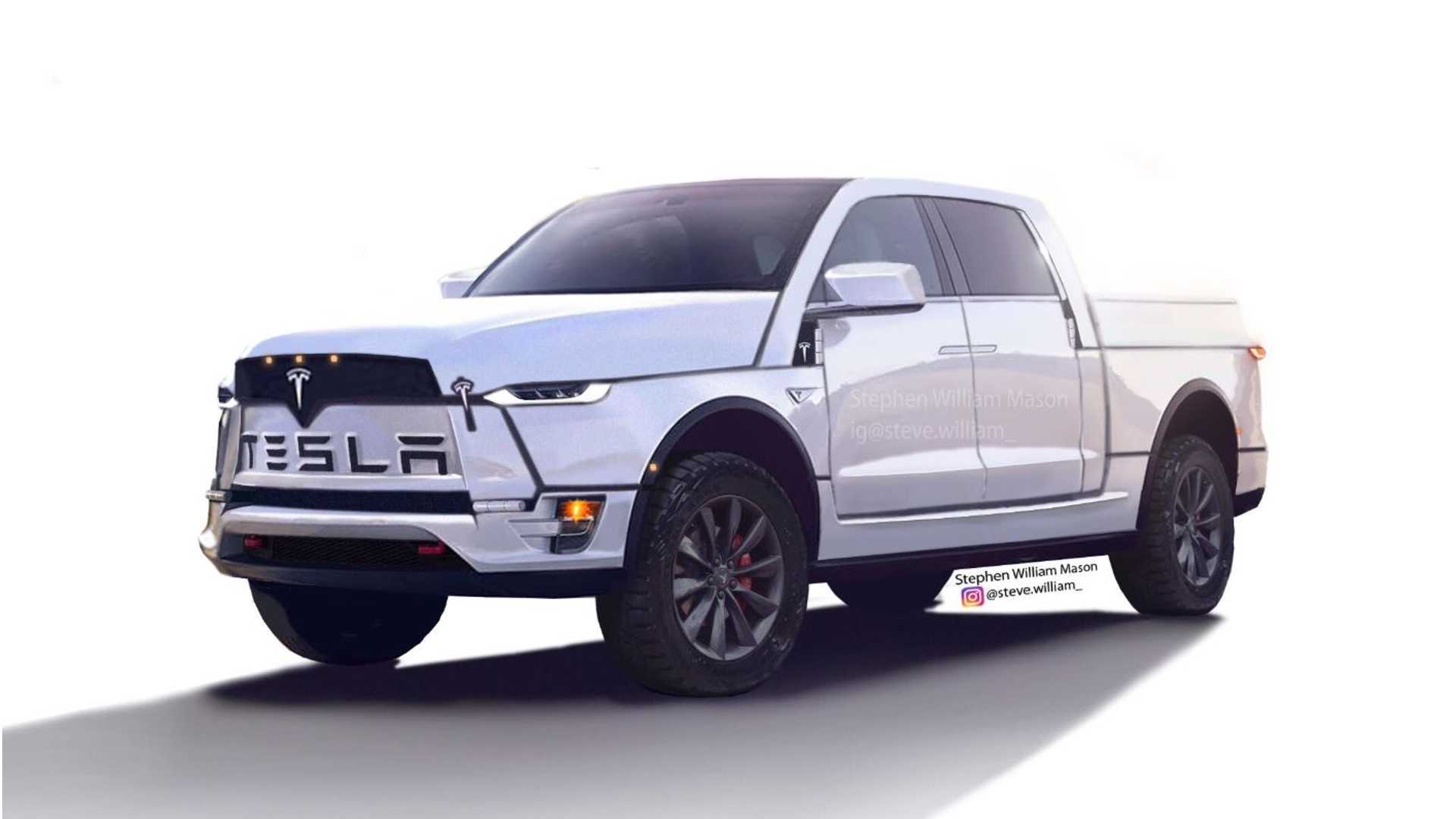 New Tesla Electric Pickup Render Is Bold, Reminds Us Of Ram Truck