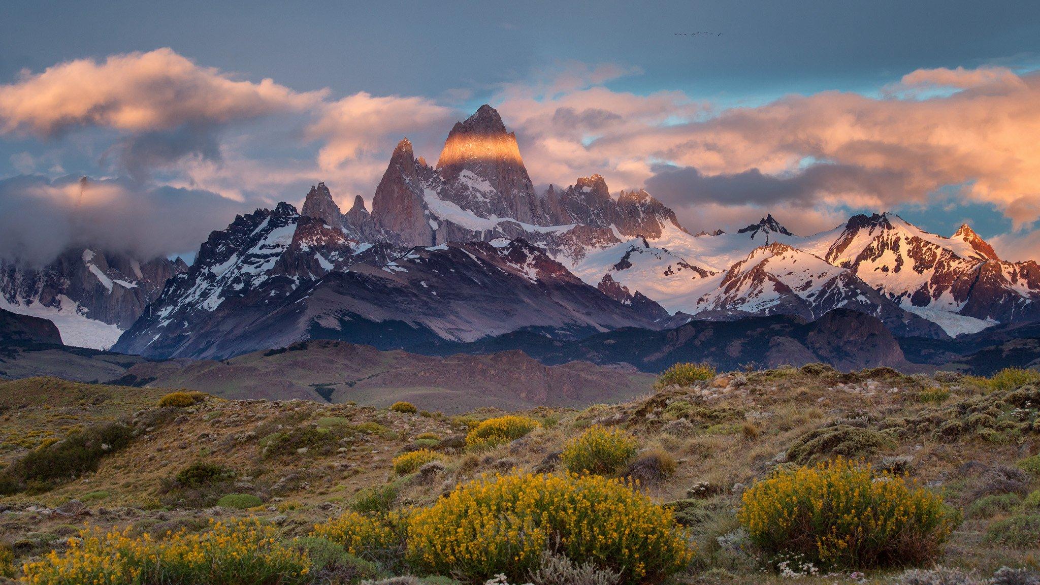 argentina, Chile, Border, Patagonia, Monte, Desert, Mount, Fitz, Roy