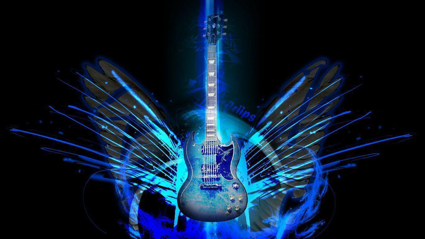 Blue Electric Guitar Wallpaper