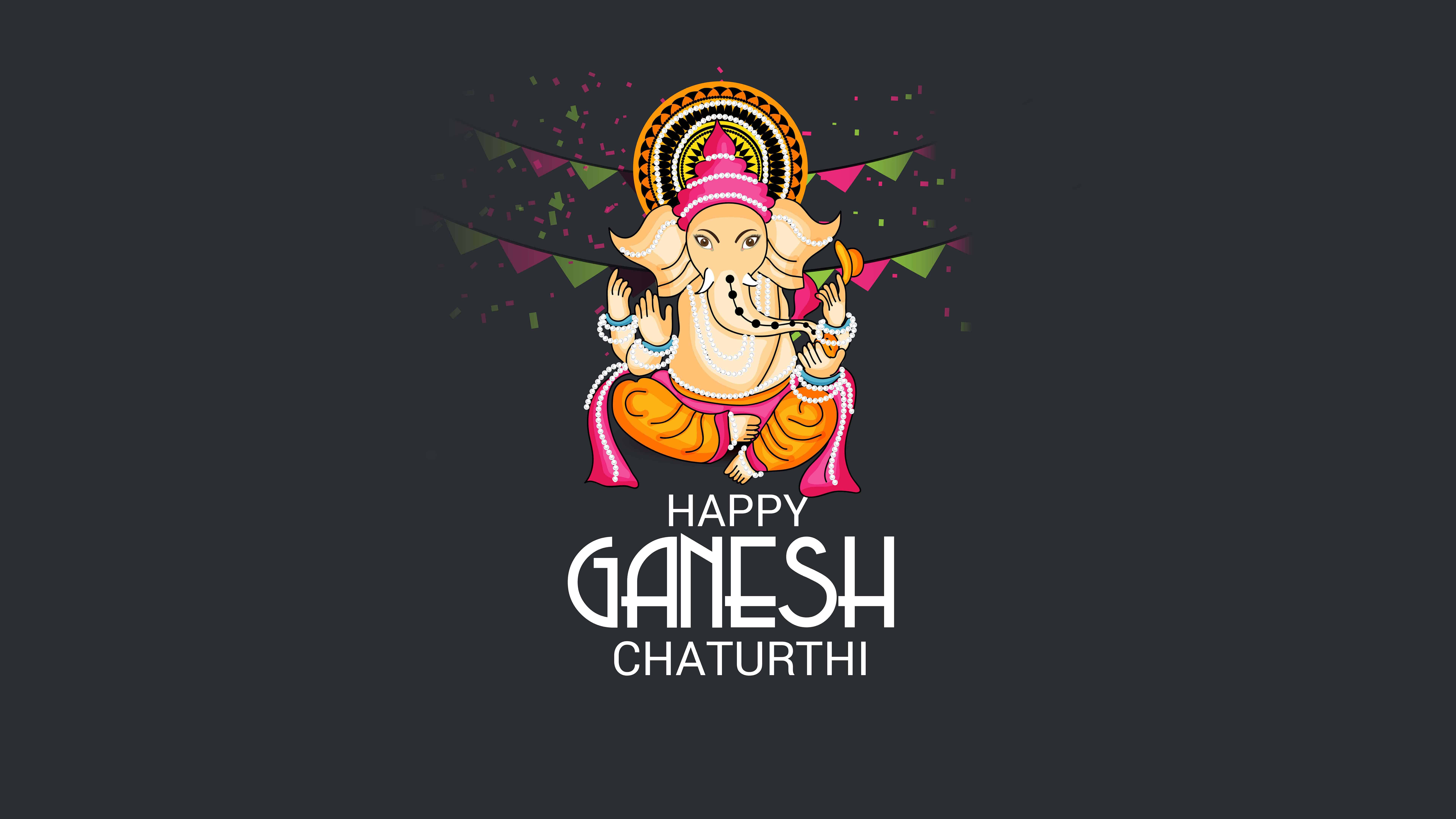 Happy Ganesh Chaturthi UHD 8K Wallpaper