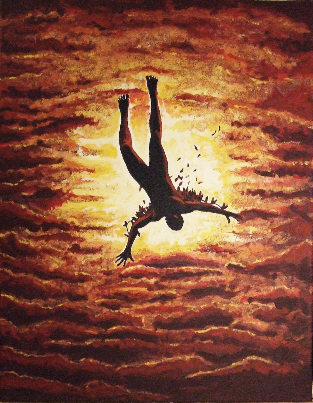 Вечная жизнь проклятие. Падение Икара арт. Полет Икара картина. Падающий ангел. Летающий человек.