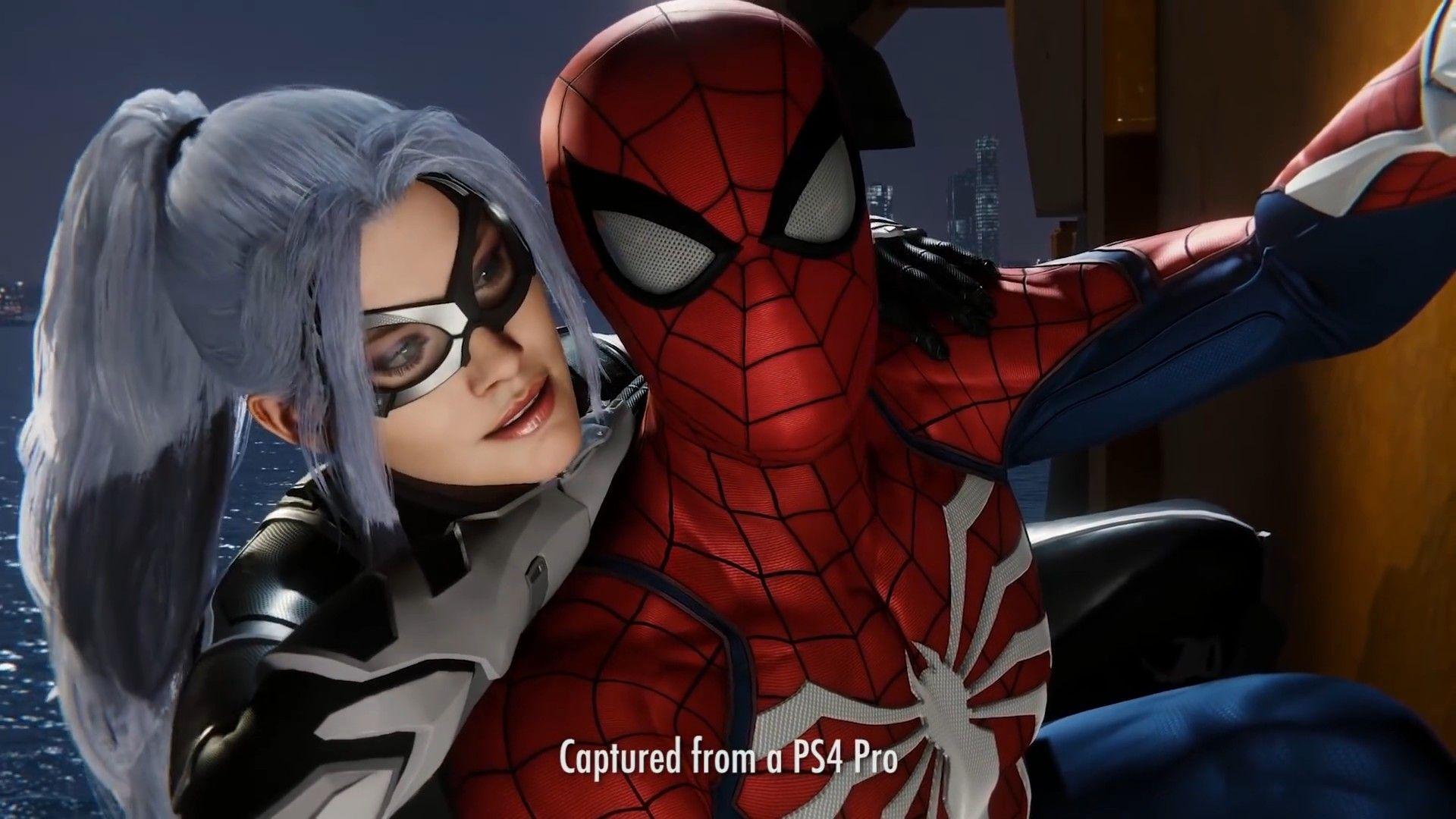 Screen Capture Of Black Cat And Spider Man From Marvel's Spider Man
