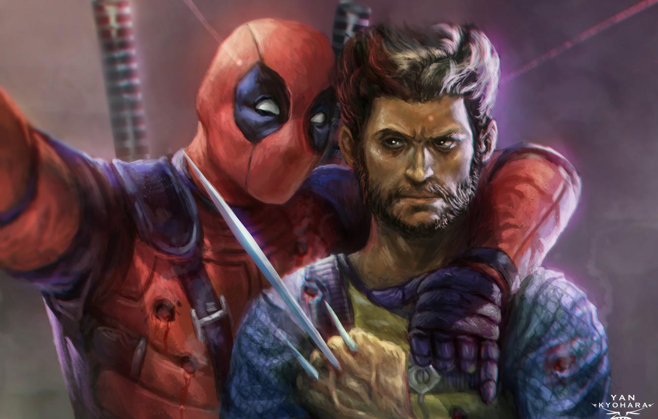Deadpool in fight with Wolverine in motocycle Wallpaper ID5241