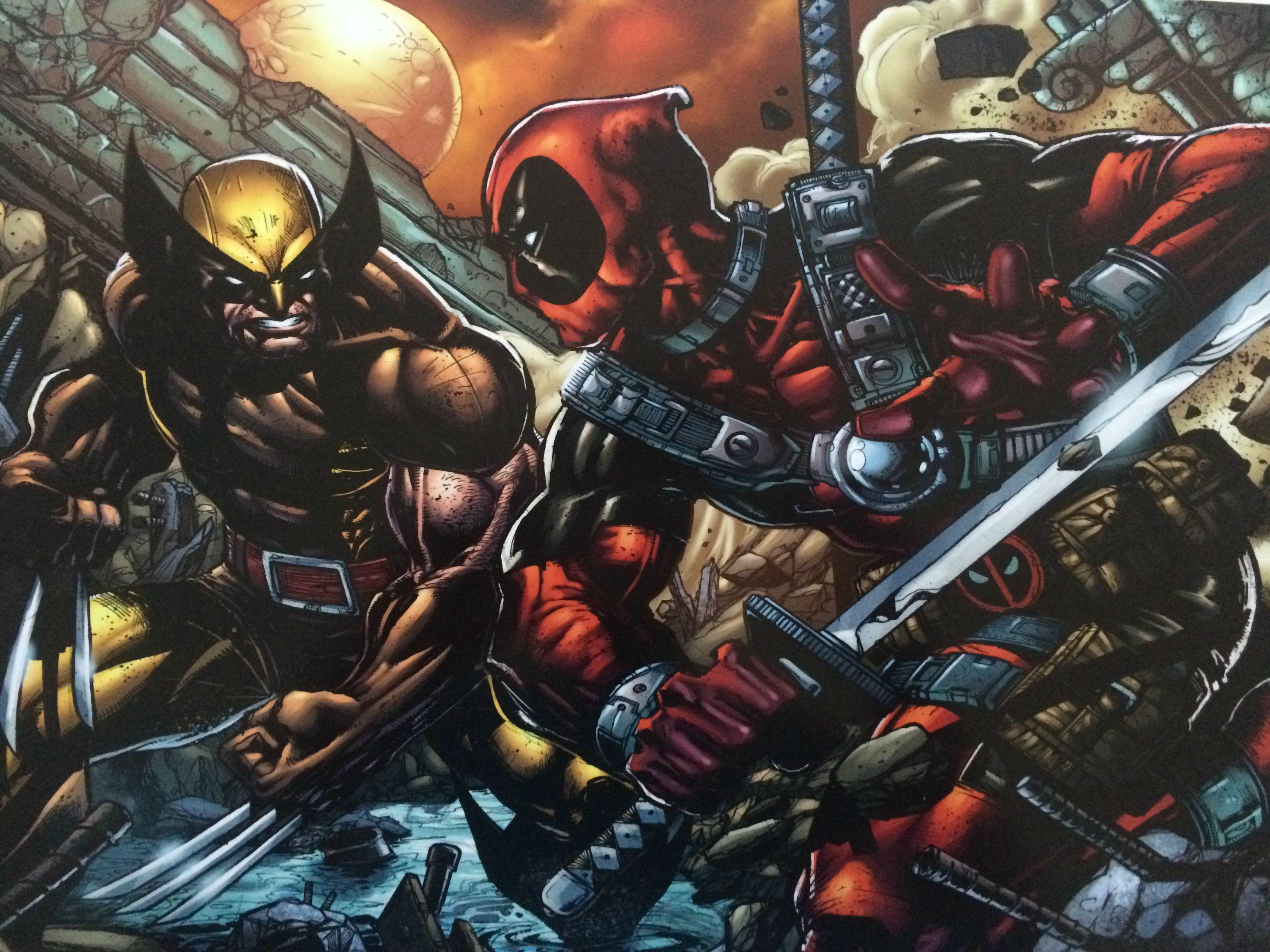 Deadpool vs Wolverine print I purchased at NC Comicon