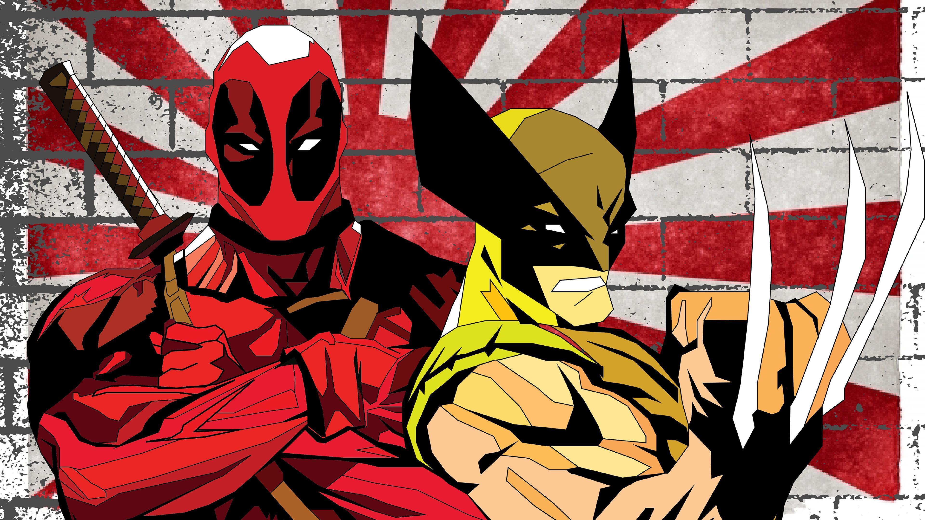 Wolverine And Deadpool Vacation In Japan, HD Superheroes, 4k