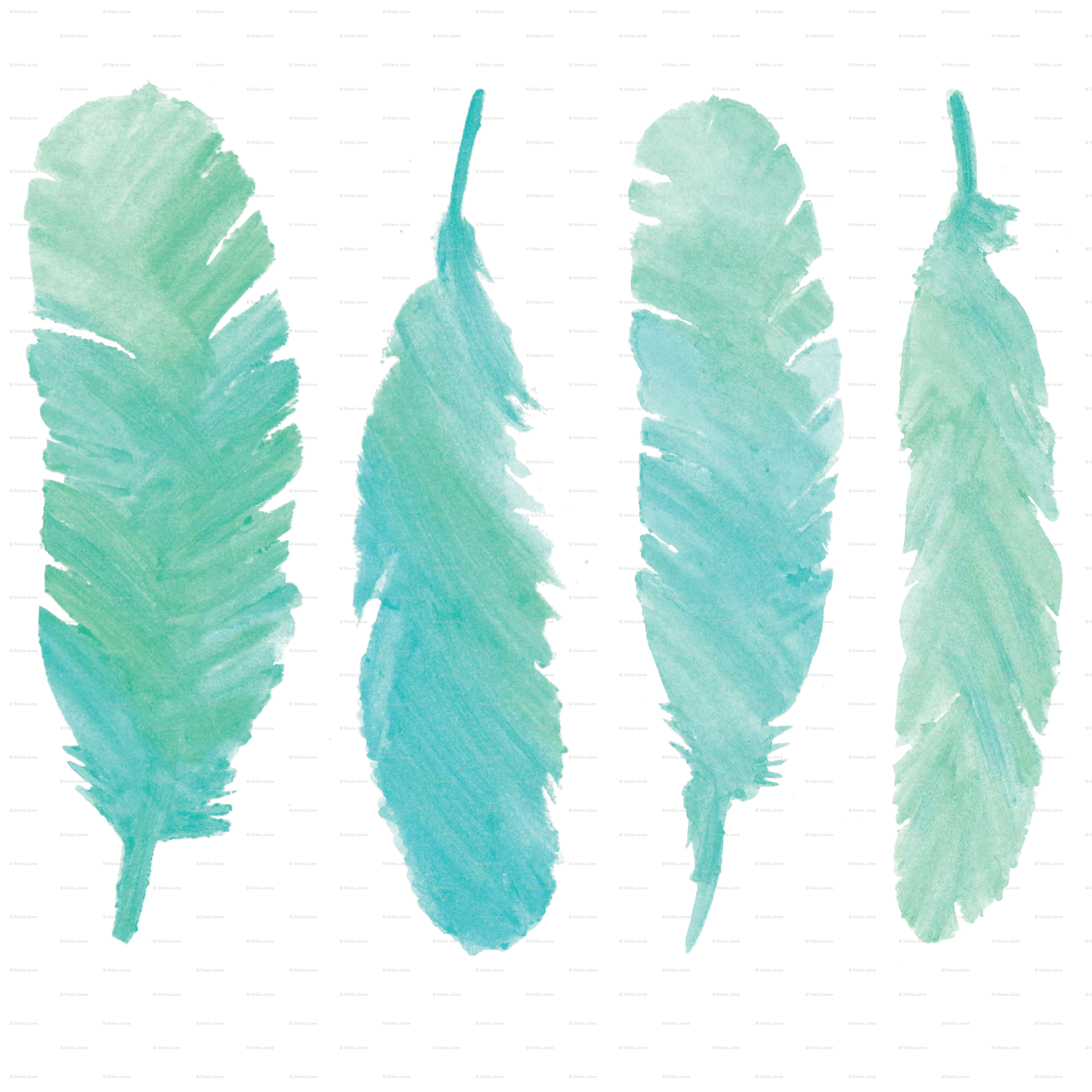 Feathers Watercolor Wallpaper