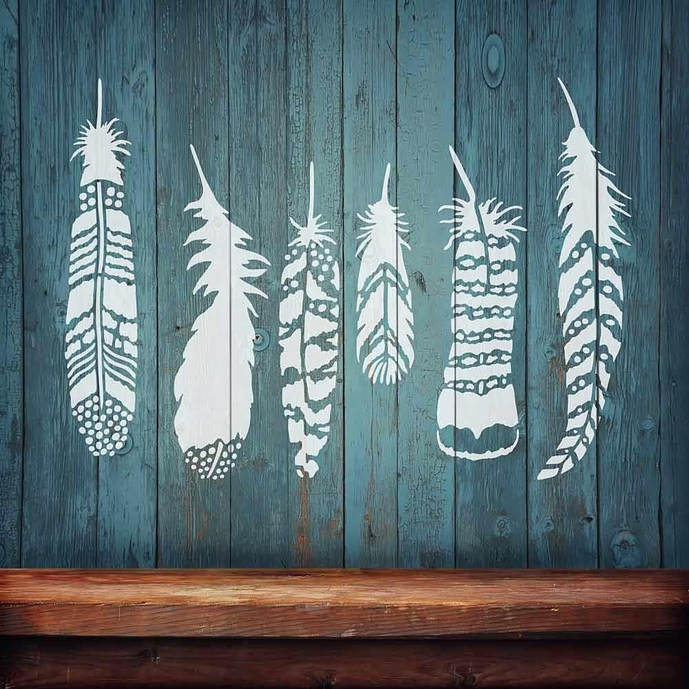 Feather stencils feathers tribal feather stencil designs