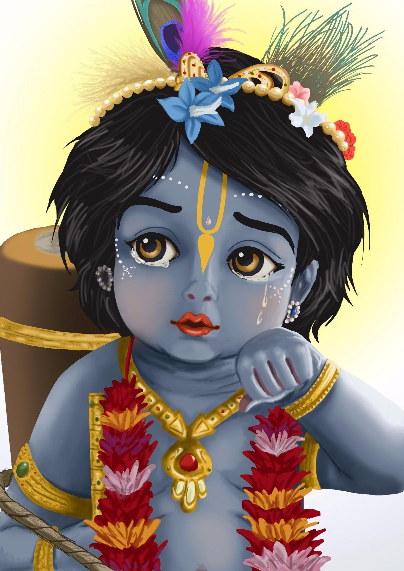 Lord Krishna Cute Baby Wallpaper