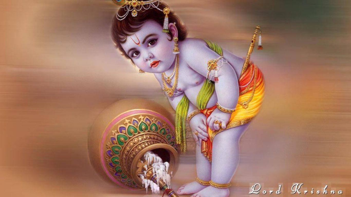 Cute Baby Krishna Image. Hindu Gods and Goddesses