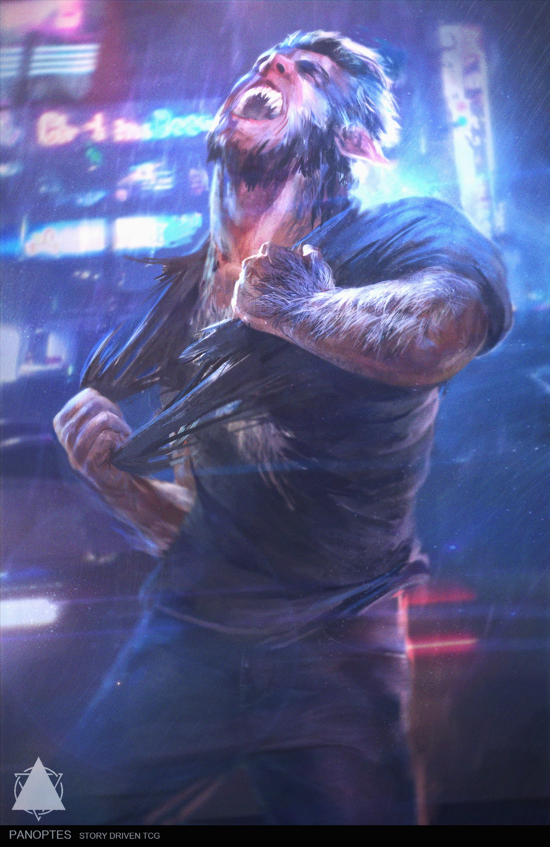 Wolfman poster, fantasy art HD wallpaper