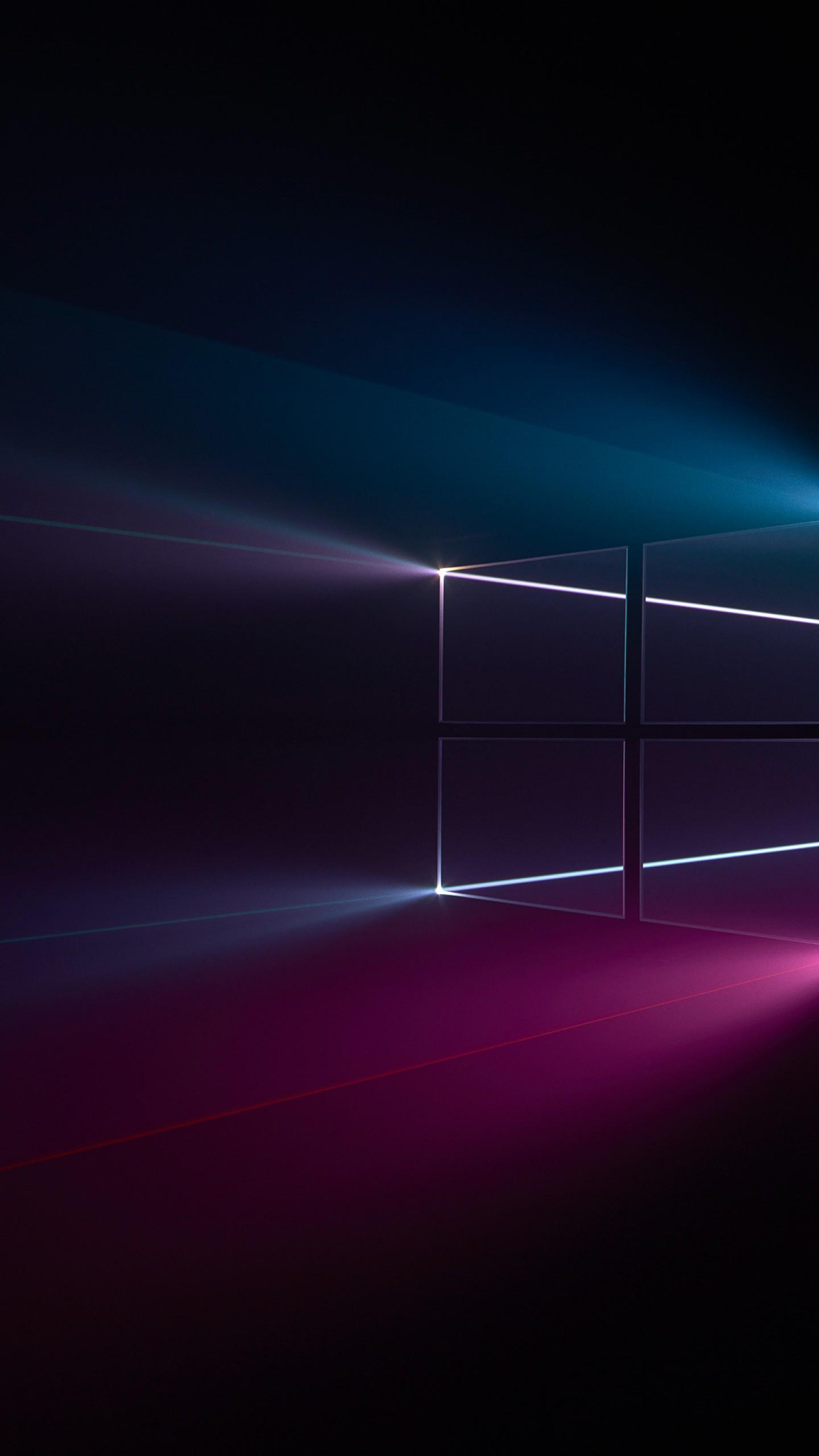 Wallpaper Windows Windows logo, Blue, Pink, Dark, HD