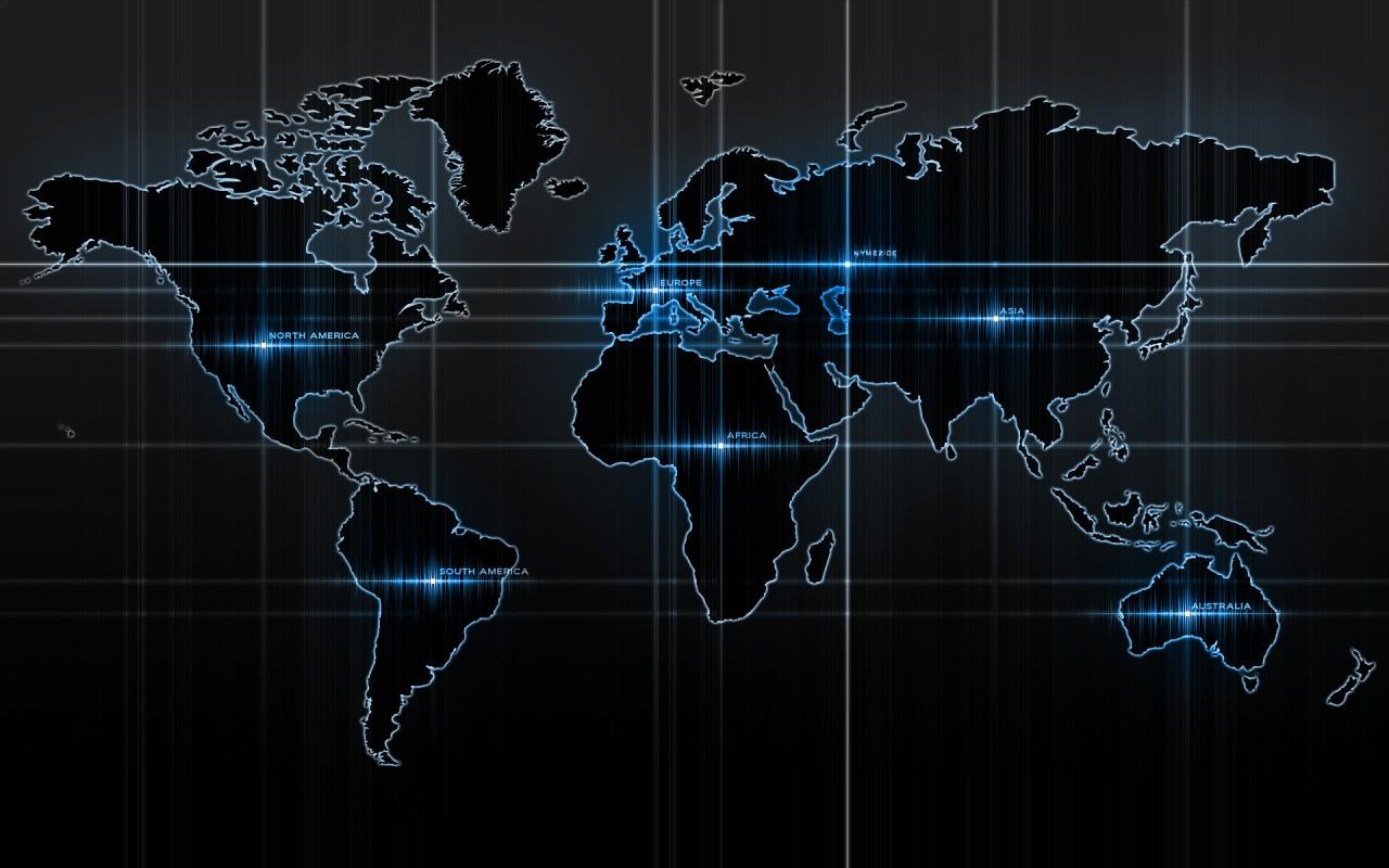 Blue World Map, pulse, awesome, black wallpaper. Blue World Map, pulse, awesome, black