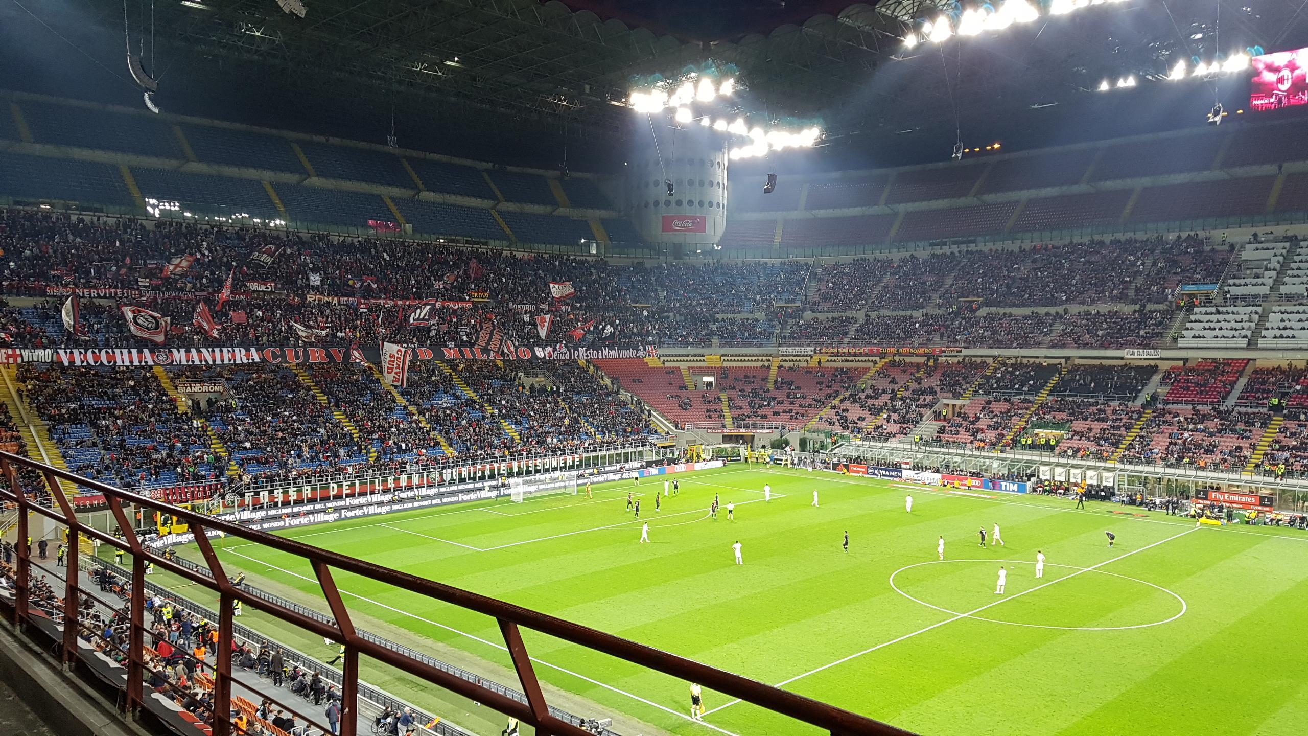 Stadio Giuseppe Meazza section 261 row 2 seat 14 Milan vs AS