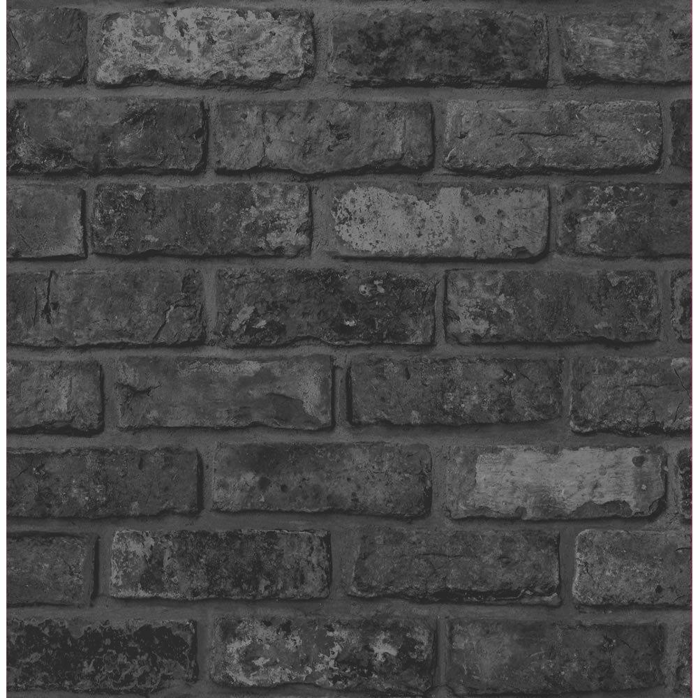 Galerie Homestyle Brick Effect Wallpaper  FH37519  Dark Grey