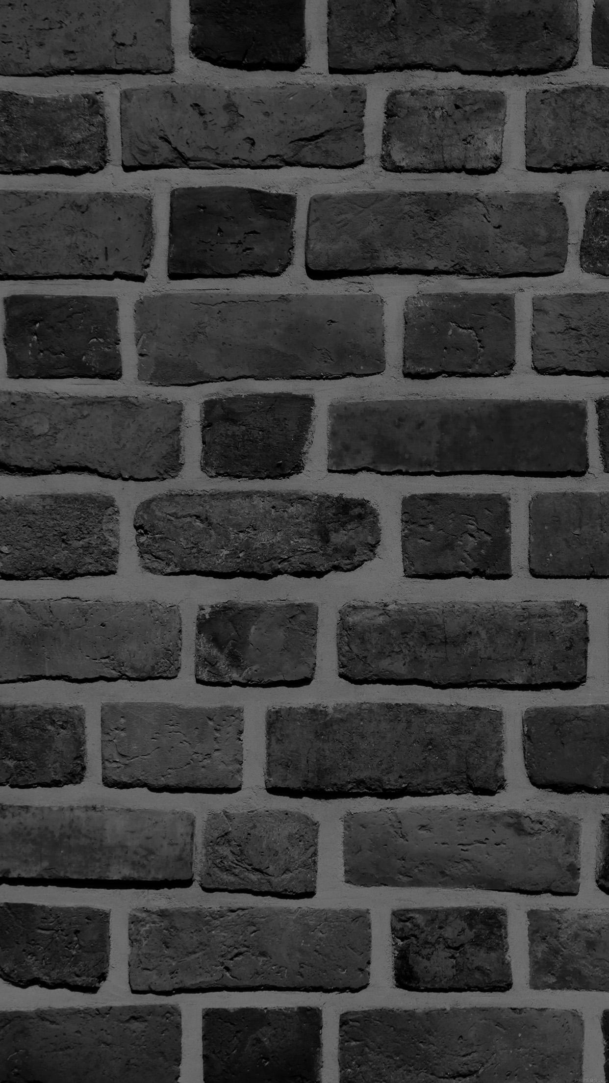 Brick Texture Wall Bw Black Nature Pattern Android wallpaper