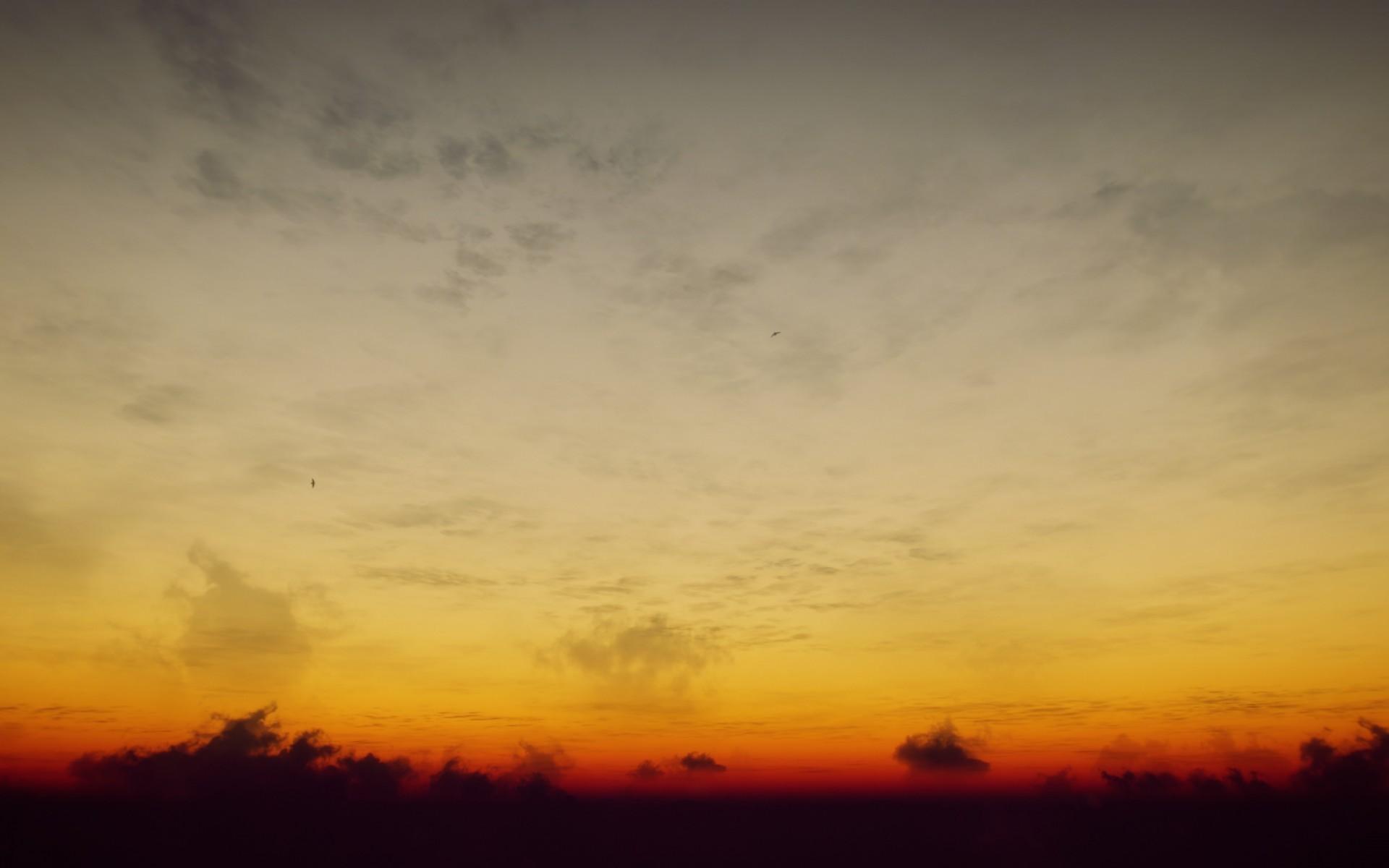 Download 1920x1200 Sunset, Clouds, Orange Sky, Scenic Wallpaper