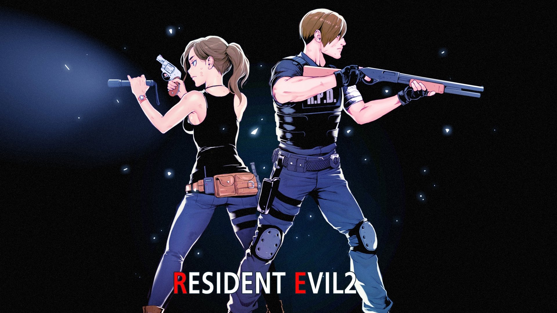 Wallpaper of Claire Redfield, Leon S. Kennedy, Resident Evil 2