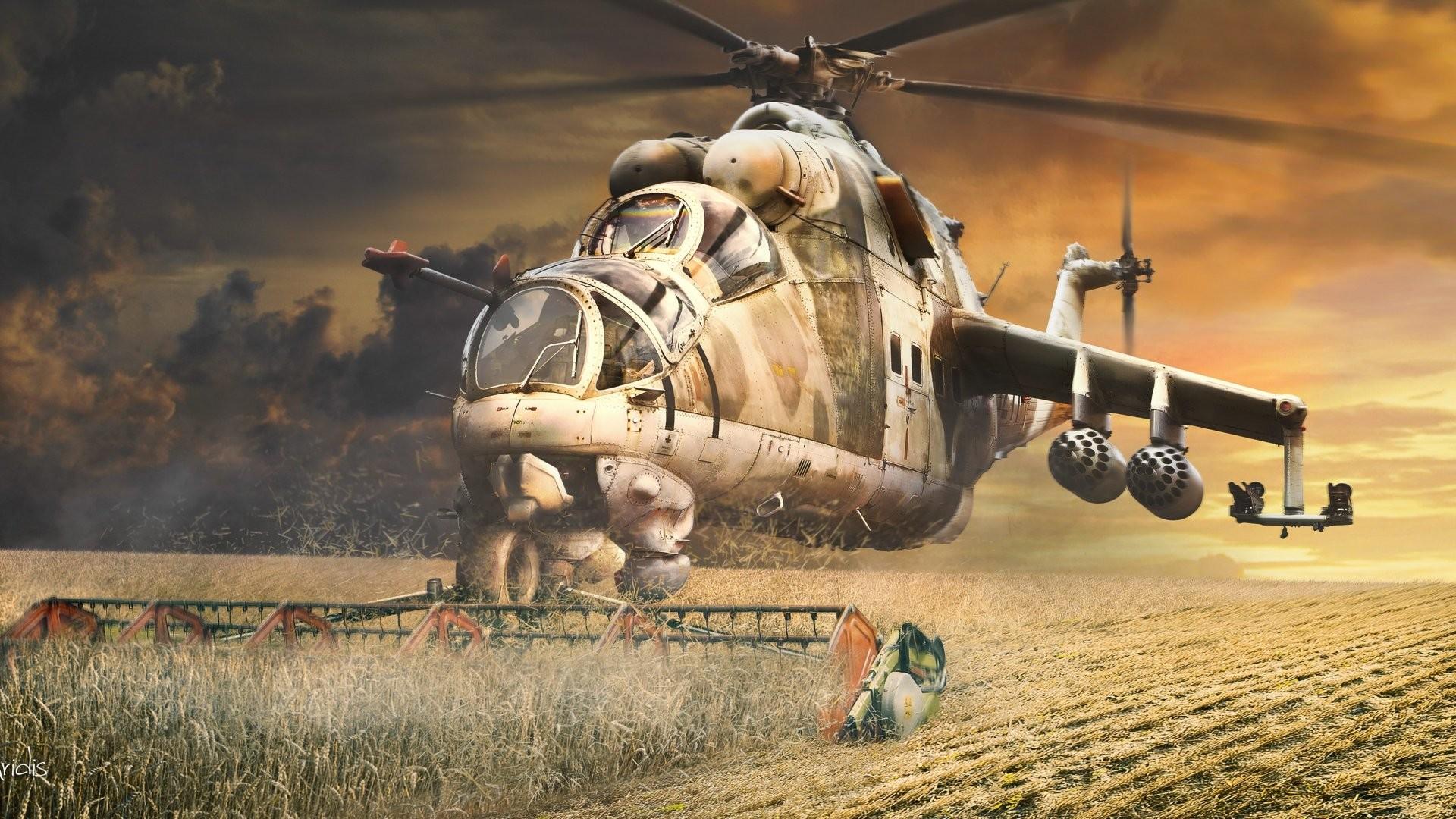 #artwork, #Mil Mi 24, #humor, #Vertical Take Off Harvester