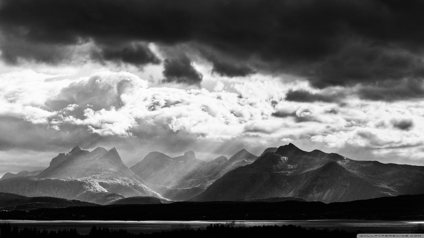 Mountains Black and White Landscape ❤ 4K HD Desktop Wallpaper