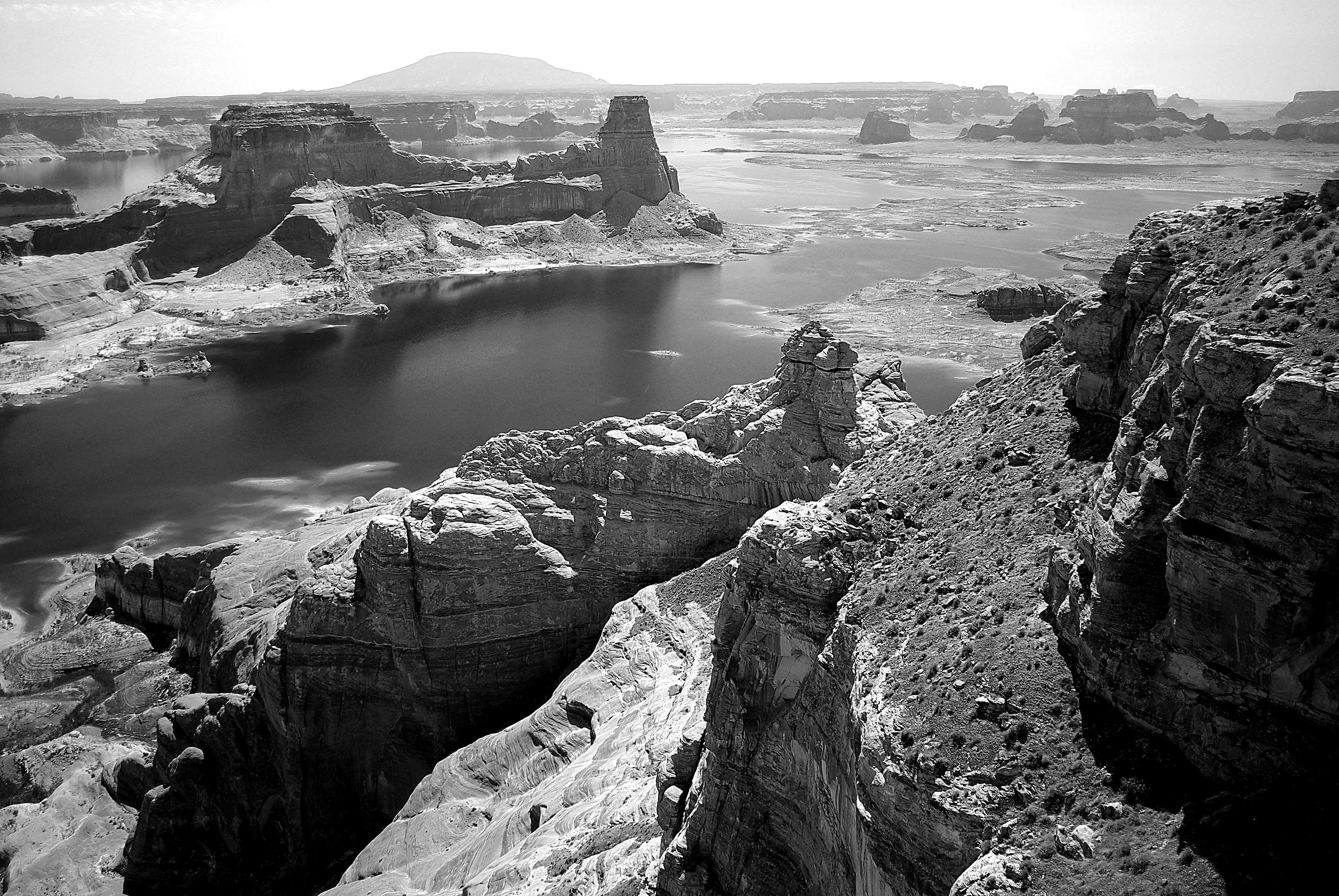 black and white, landscape, mountain, nature, outdoors