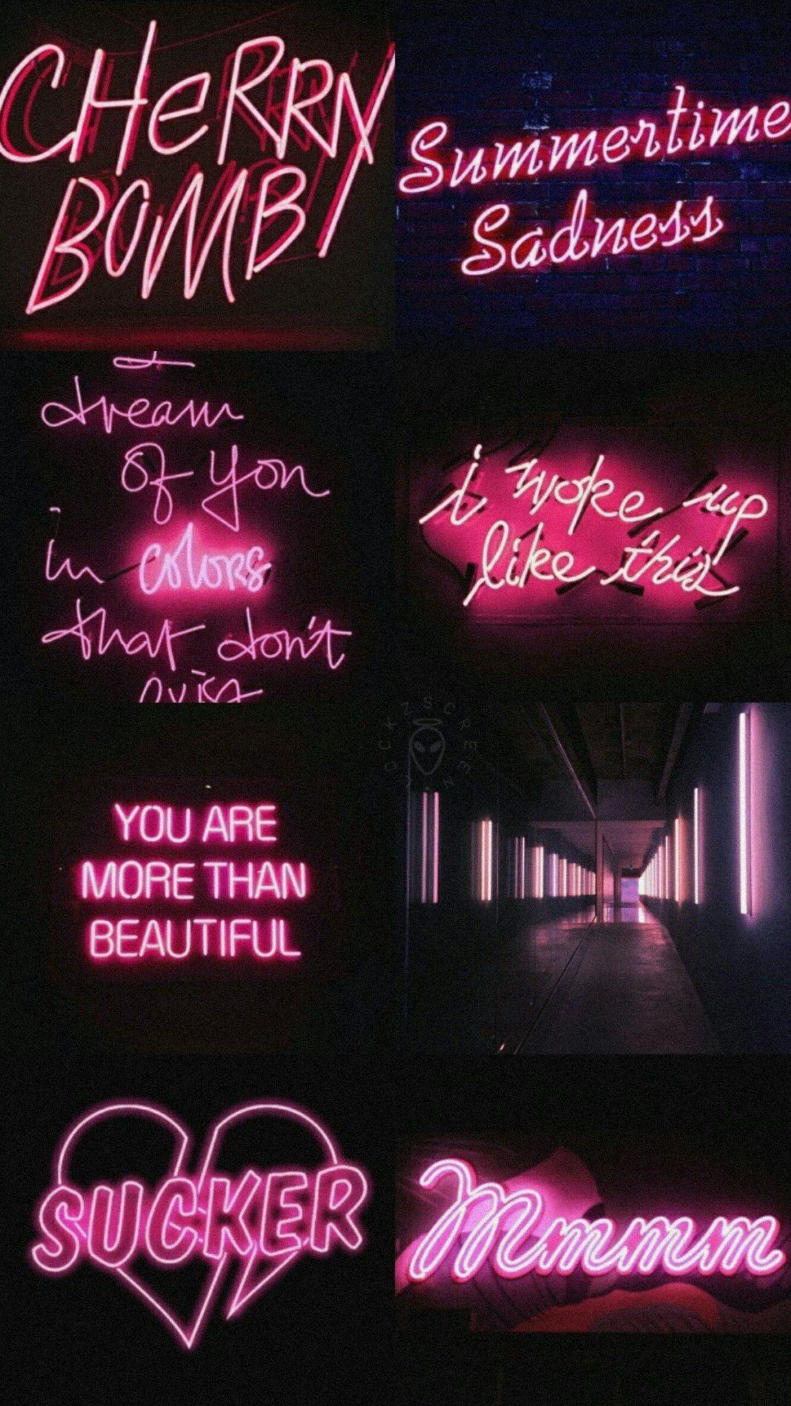 Pink light up signs. Pink wallpaper iphone, Neon wallpaper