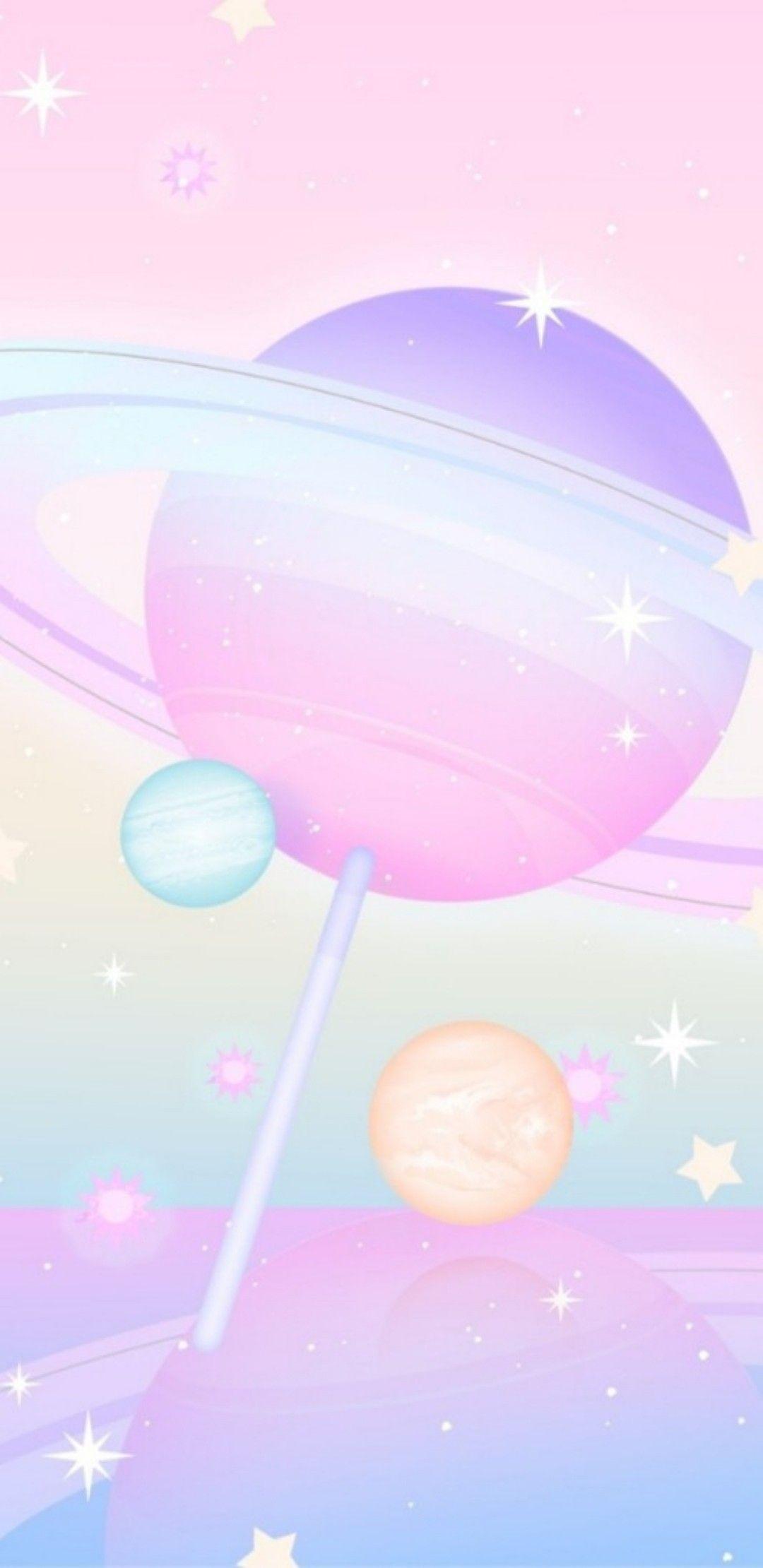 iPhone Wallpaper. Pink, Cartoon, Balloon, Sky, Illustration, Space