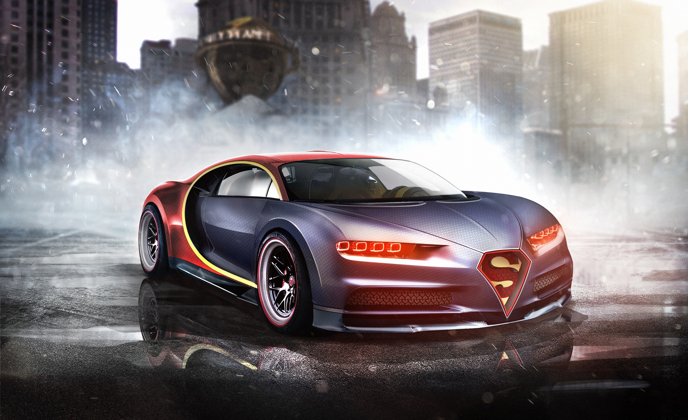 Bugatti Chiron Superman, HD Superheroes, 4k Wallpaper, Image