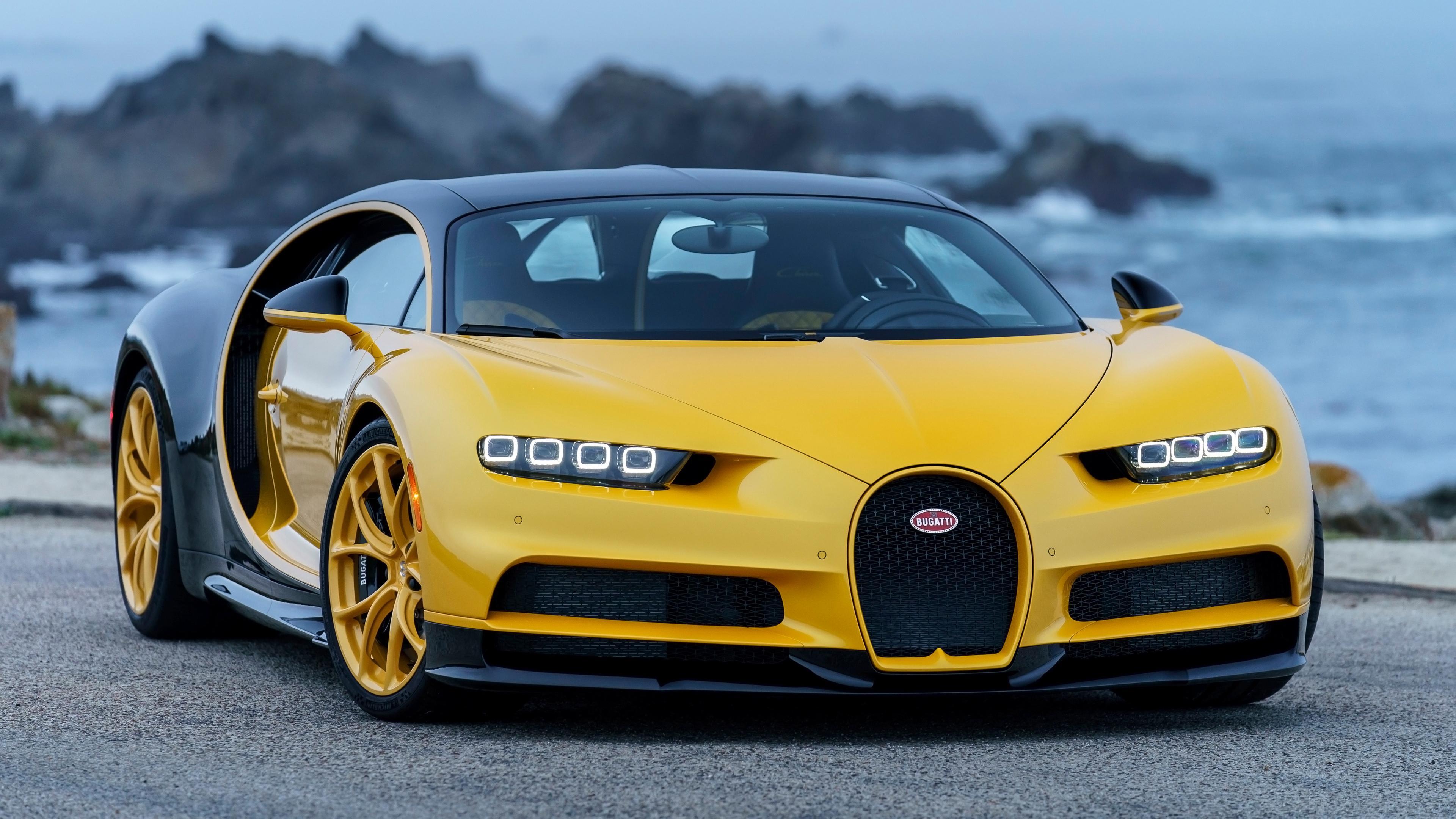 Bugatti Chiron Yellow and Black 4K 2 Wallpaper. HD Car