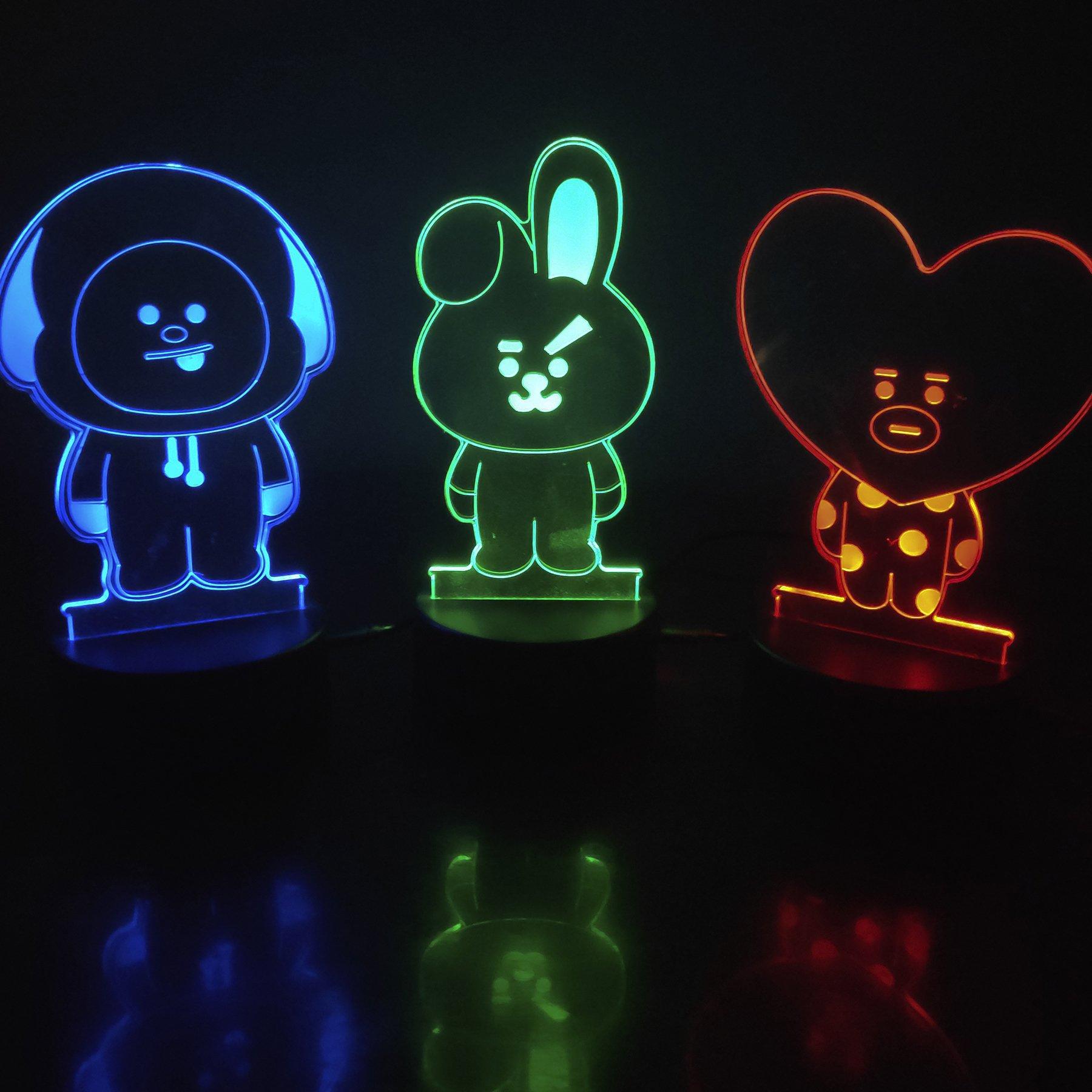 Color Changing 3D Effect BTS Night Light Chimmy Design