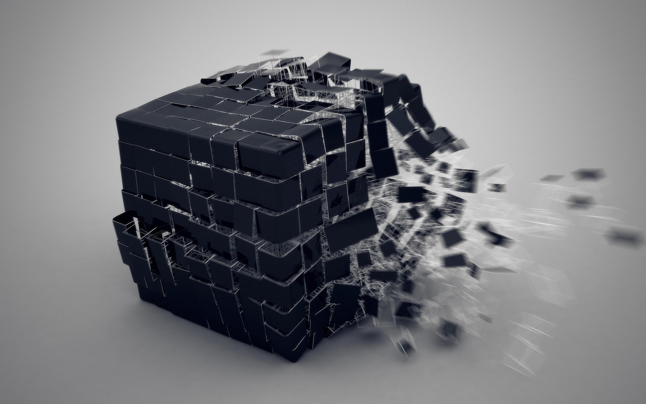 Disintegrating Cube Wallpaper and Free. Visual
