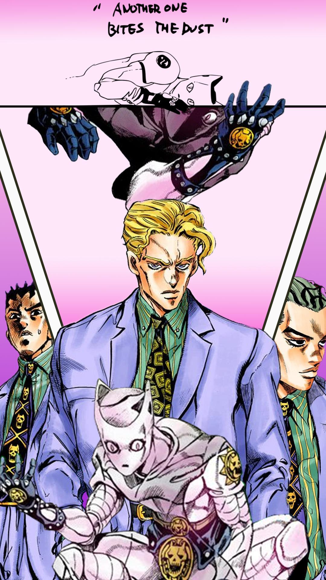 Phone wallpaper of the 3 stages of Kira Yoshikage