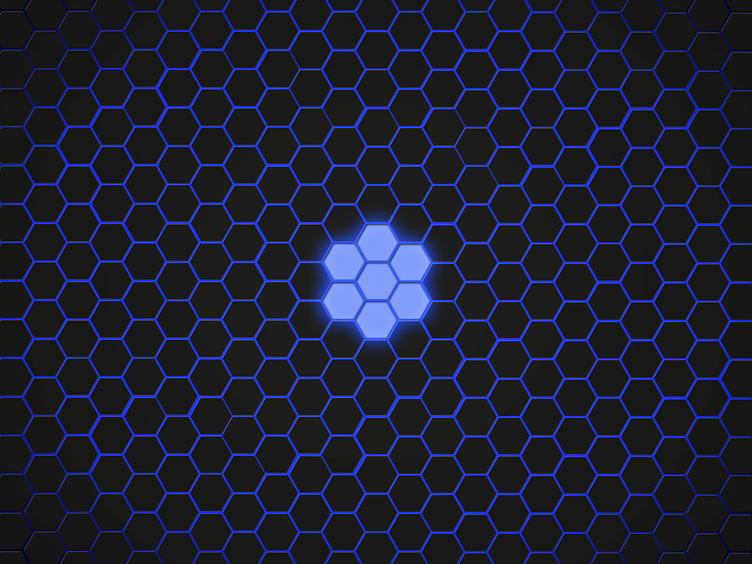 Pattern, Artistic, Hexagon, Blue, Digital Art wallpaper