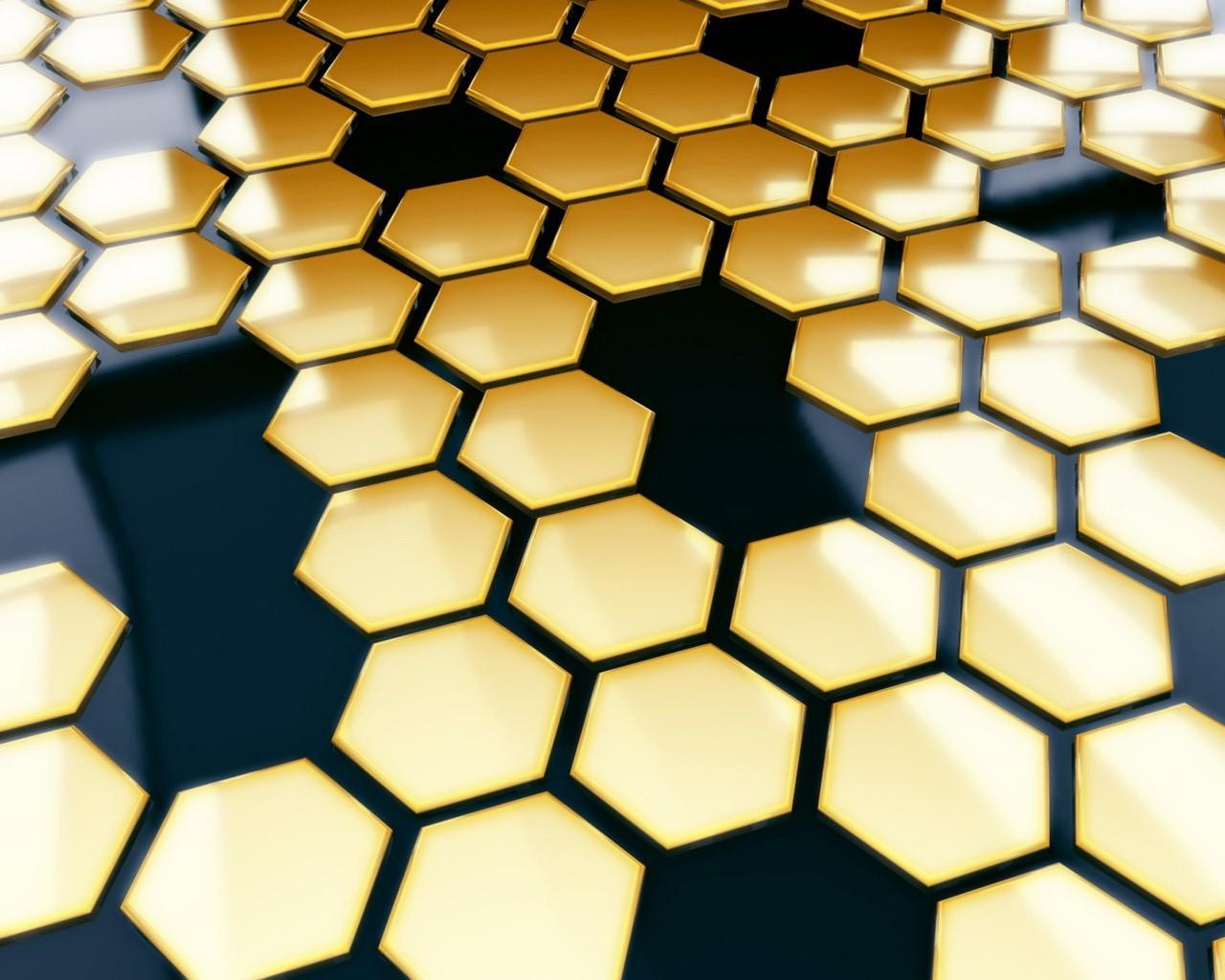 black, Gold, Hexagon, Pattern Wallpaper HD / Desktop and Mobile