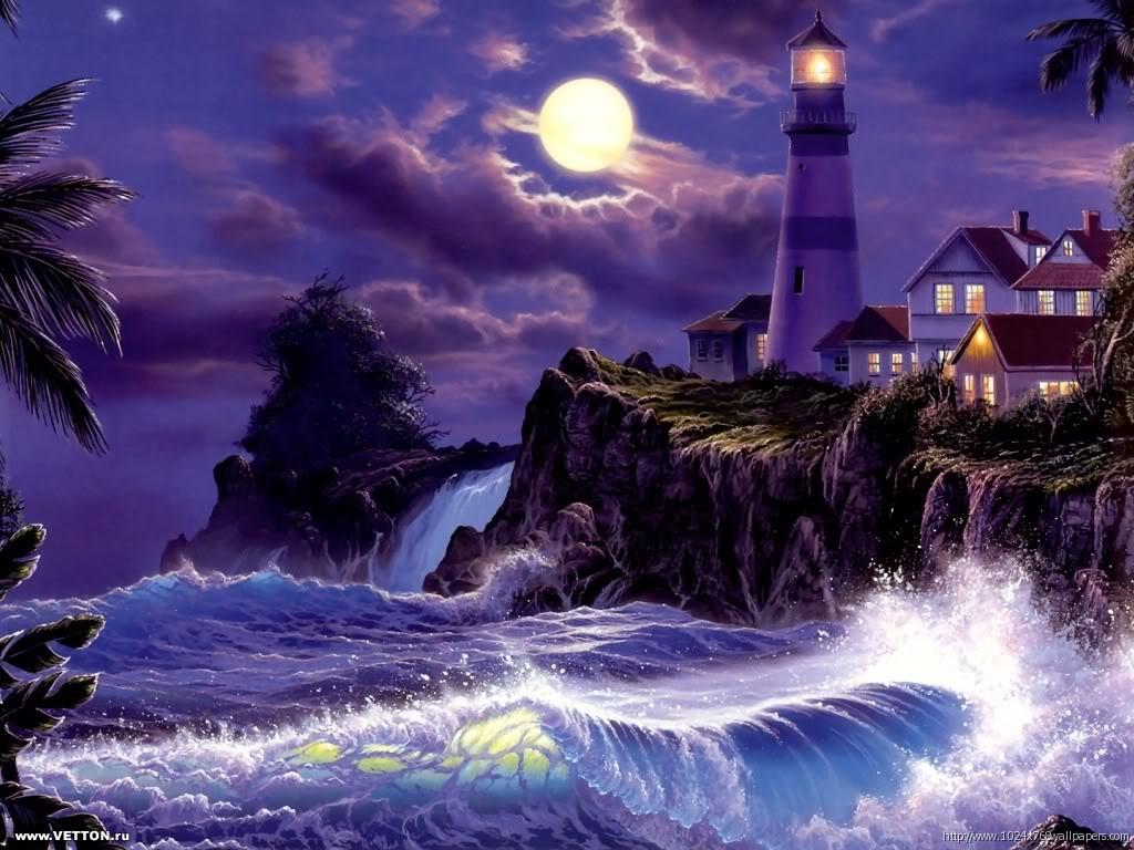 Lighthouse Storm At Night HD Wallpaper, Background Image