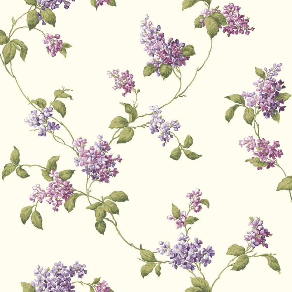 York Wallcoverings JG0620 Pink And Purple Book Lilac Trail Wallpaper