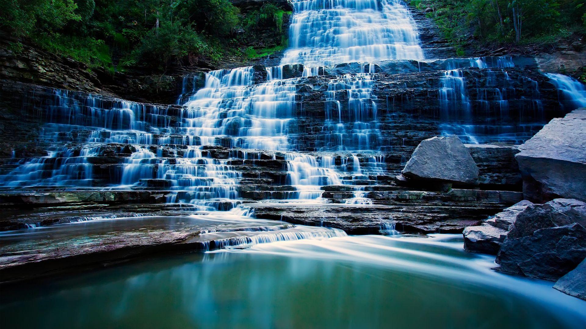 Wallpaper waterfall, river, beautiful. plocha. Waterfall