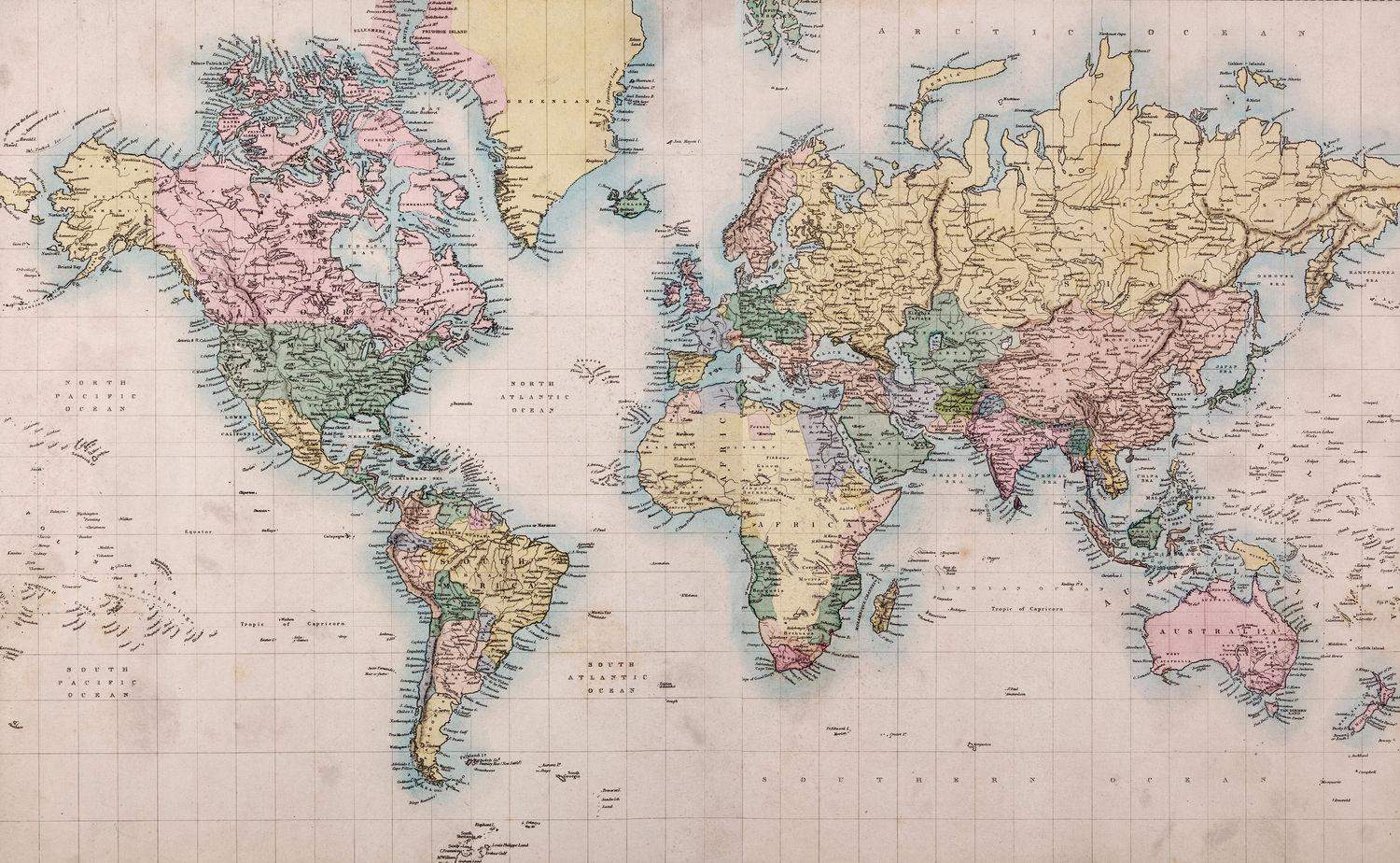 Old World Map Murals Wallpaper