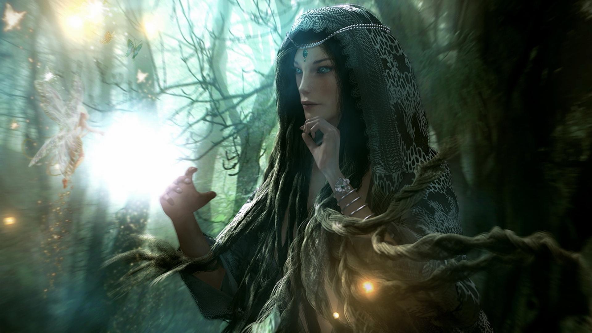 Dragon girl forest art wallpaper Collection