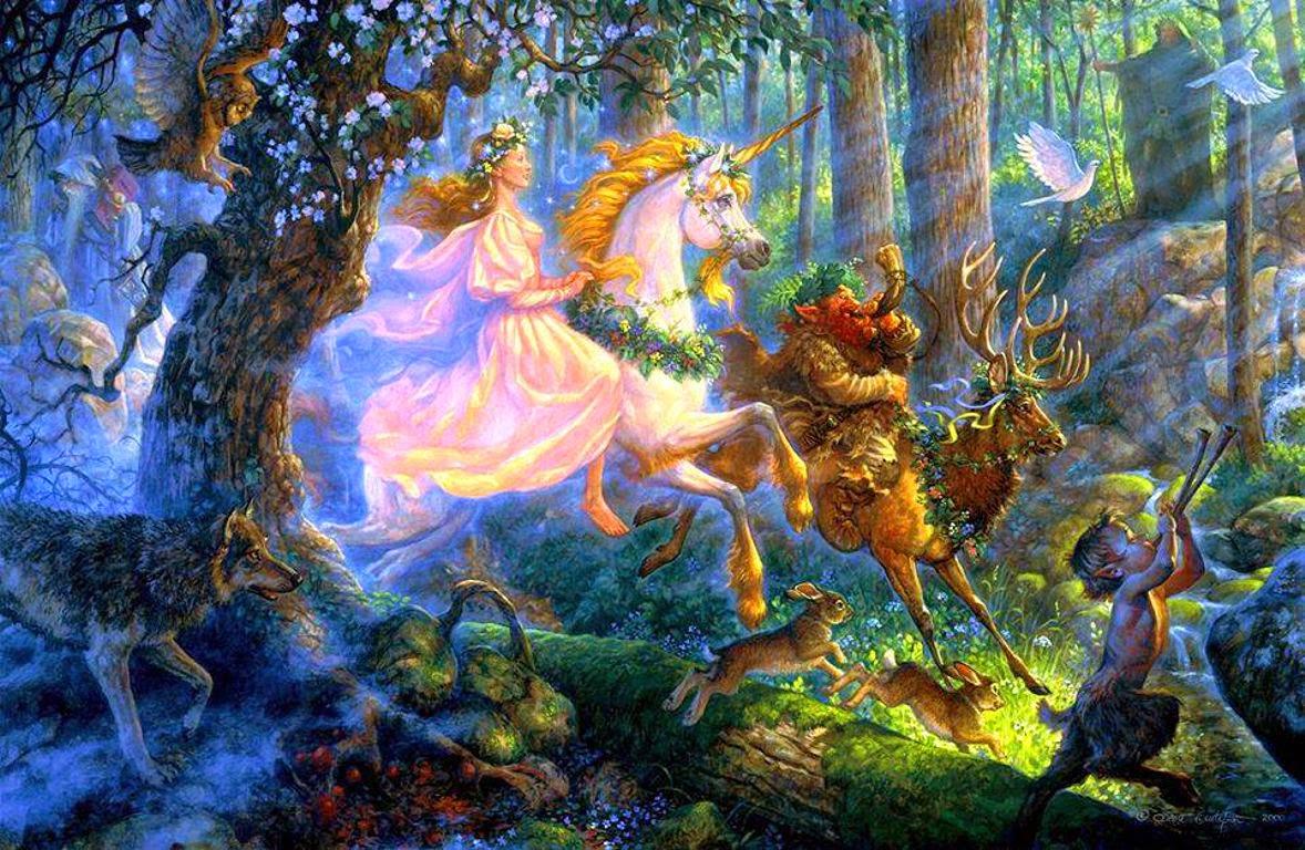 Princess with unicorn horse fairy tale story image for girls