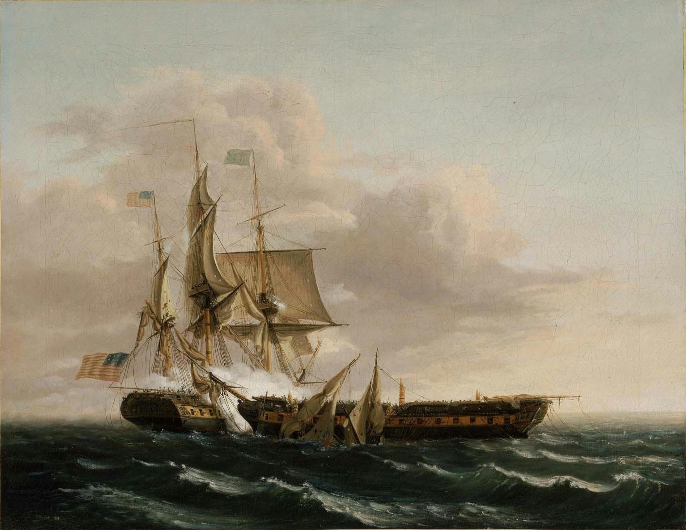 Thomas Birch Between the USS Constitution and the HMS