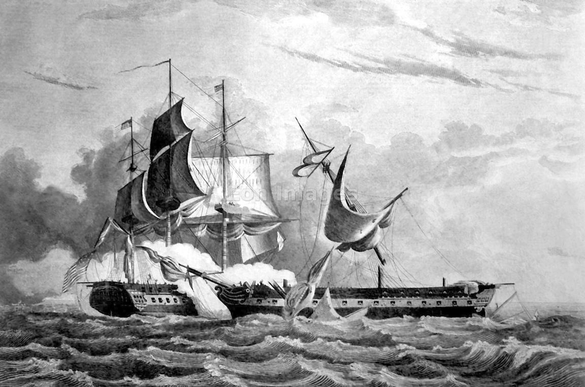 Eon Image. USS Constitution captures HMS Guerriere during War of 1812