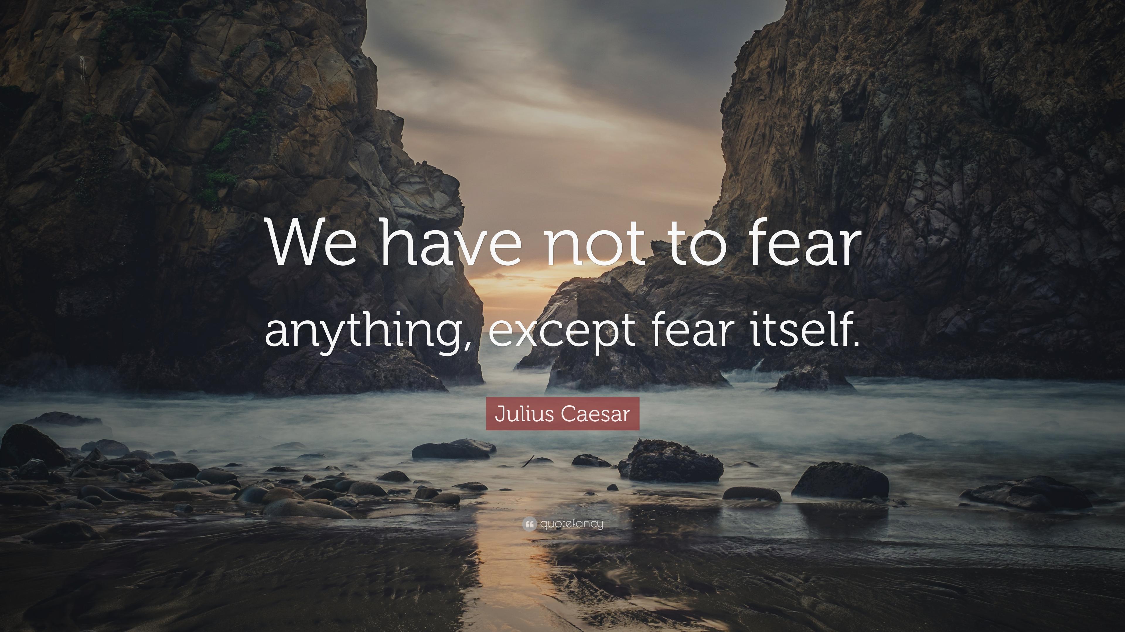Julius Caesar Quote: “We have not to fear anything, except fear