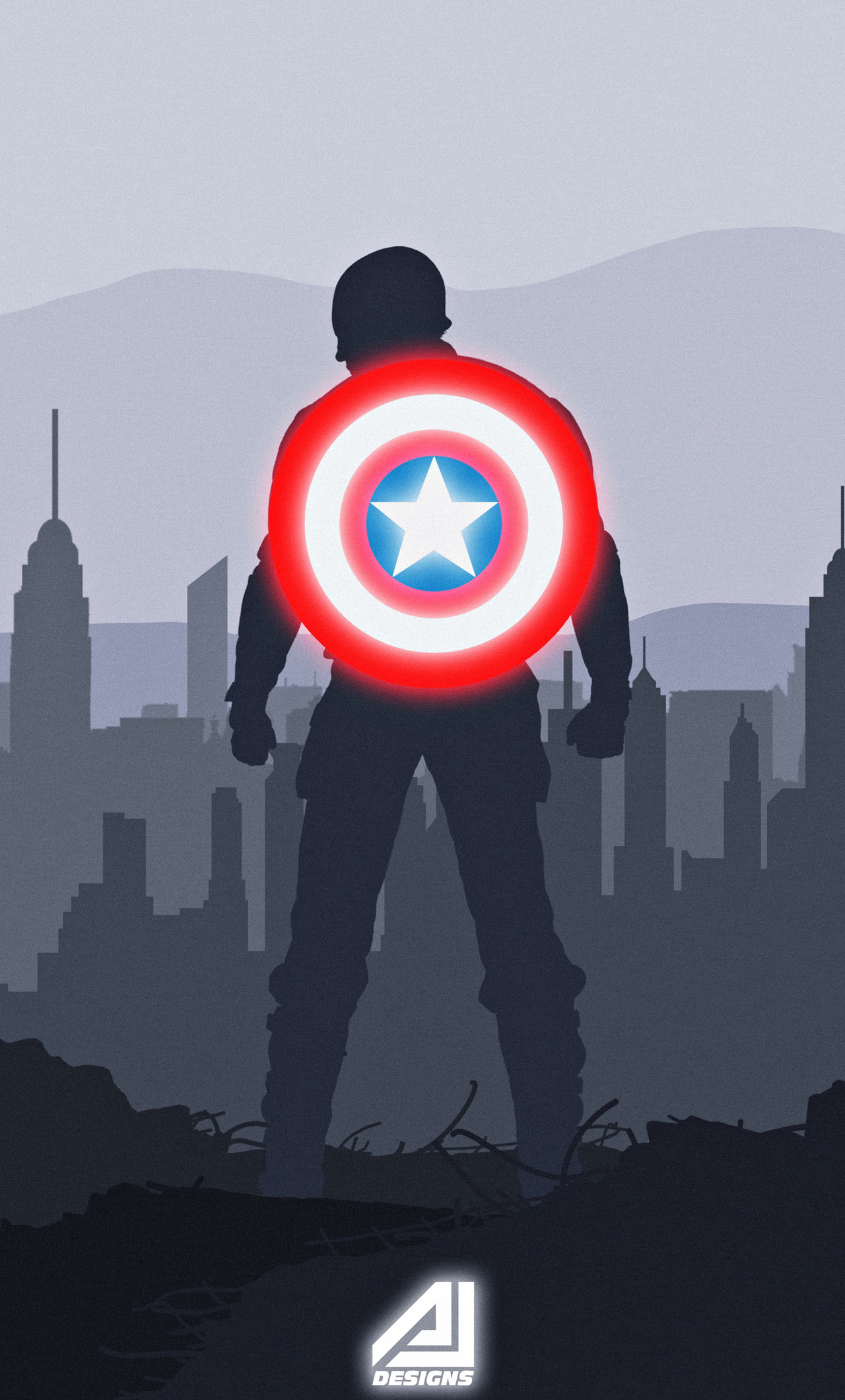 Trend 1280X2120 Captain America Shield Artwork iPhone HD 4K