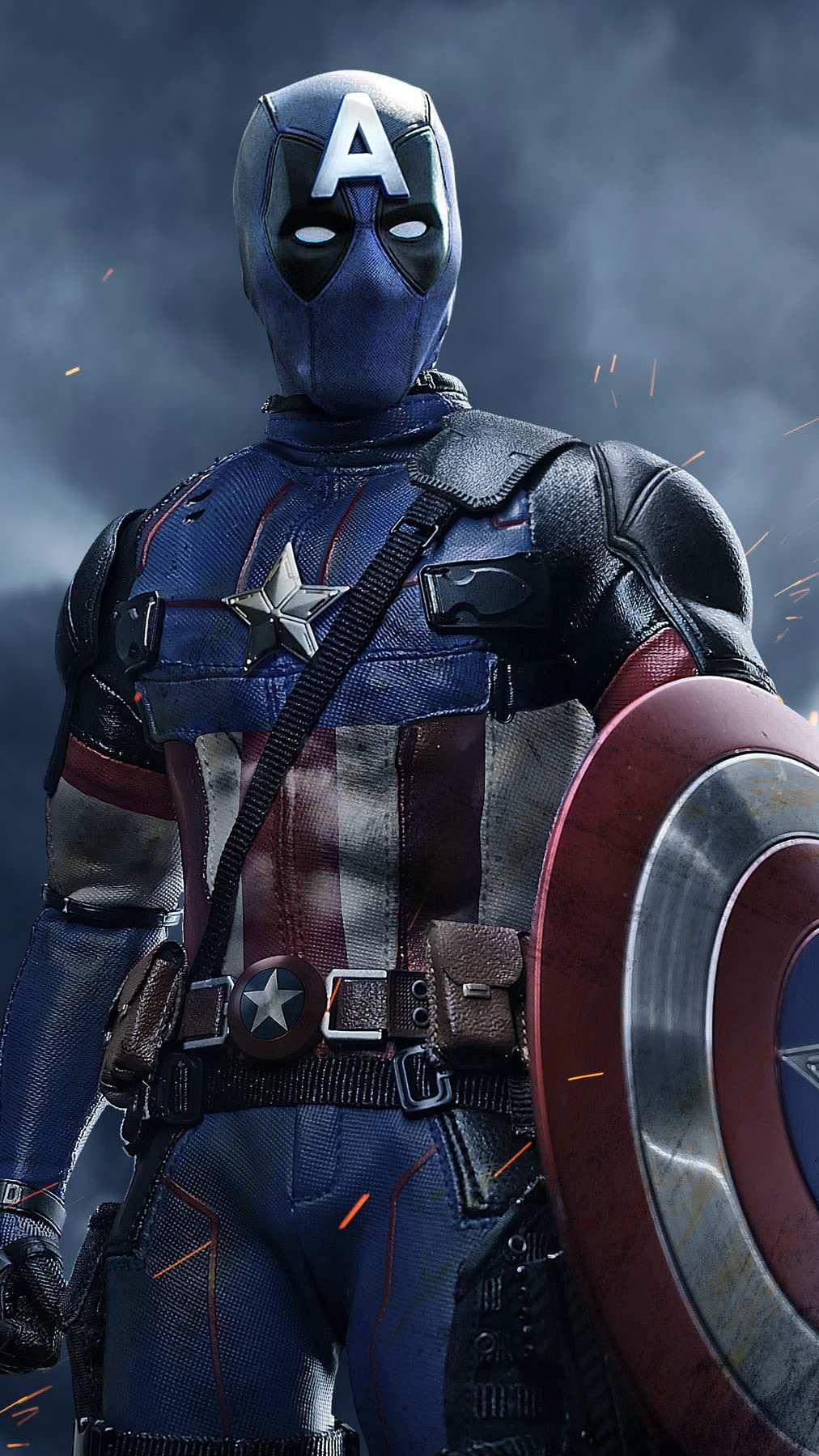 Deadpool Captain America iPhone Wallpaper. Wallpaper. Captain