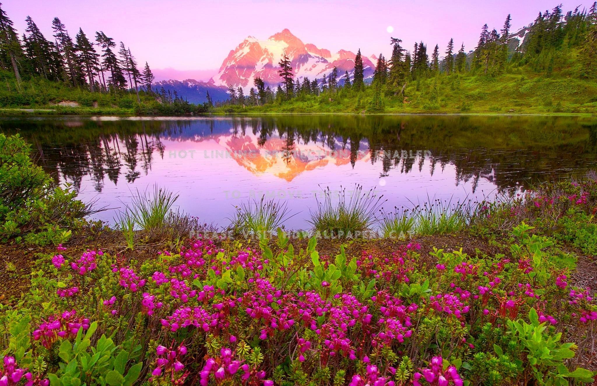 mountain paradise nature colorful lake sky