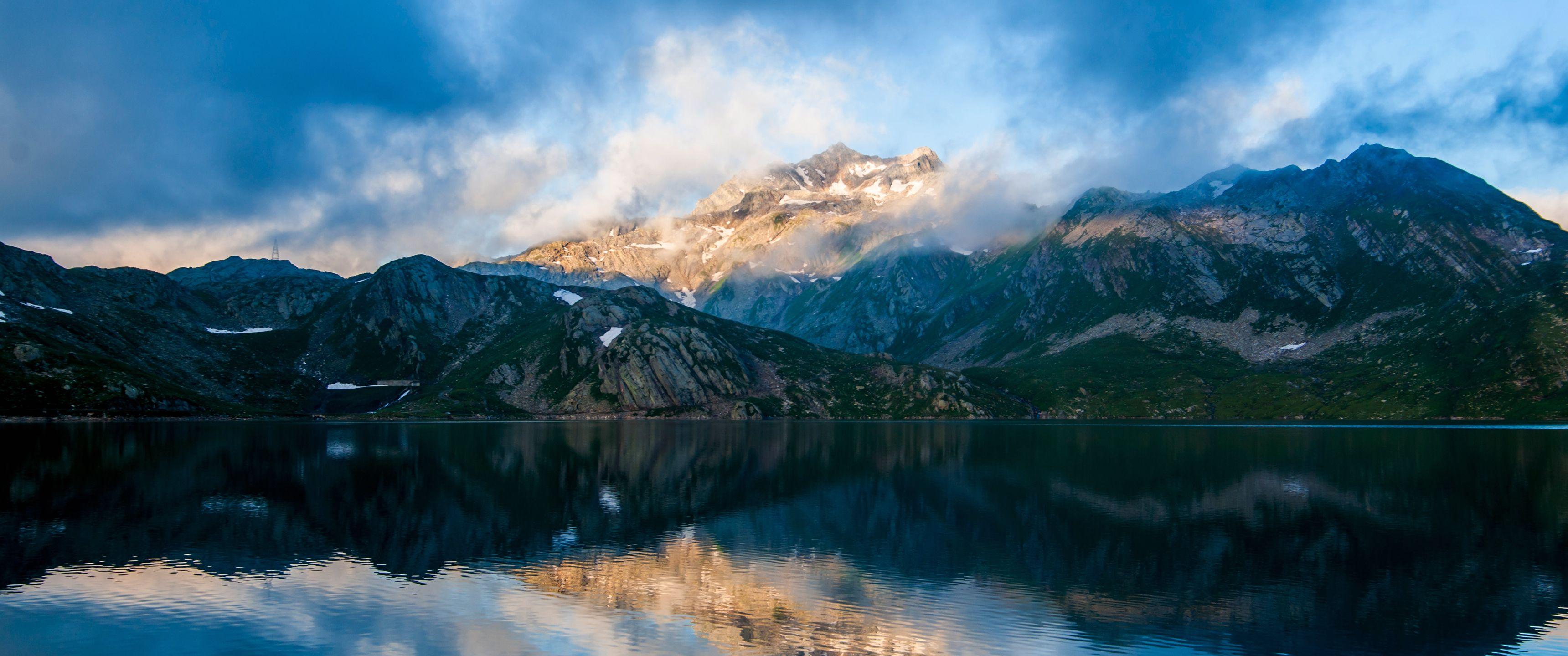 21:9 Ultrawide HD Wallpaper (3440x1440) Mountain. Free high resolution photo, Landscape photography, Lake photo