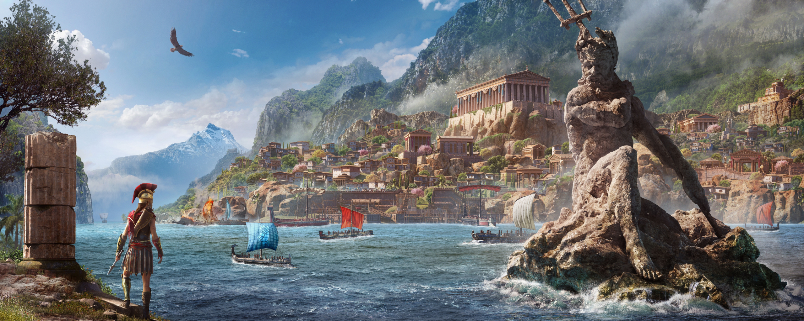 Wallpaper City, River Bank, Assassin's Creed Odyssey, Of