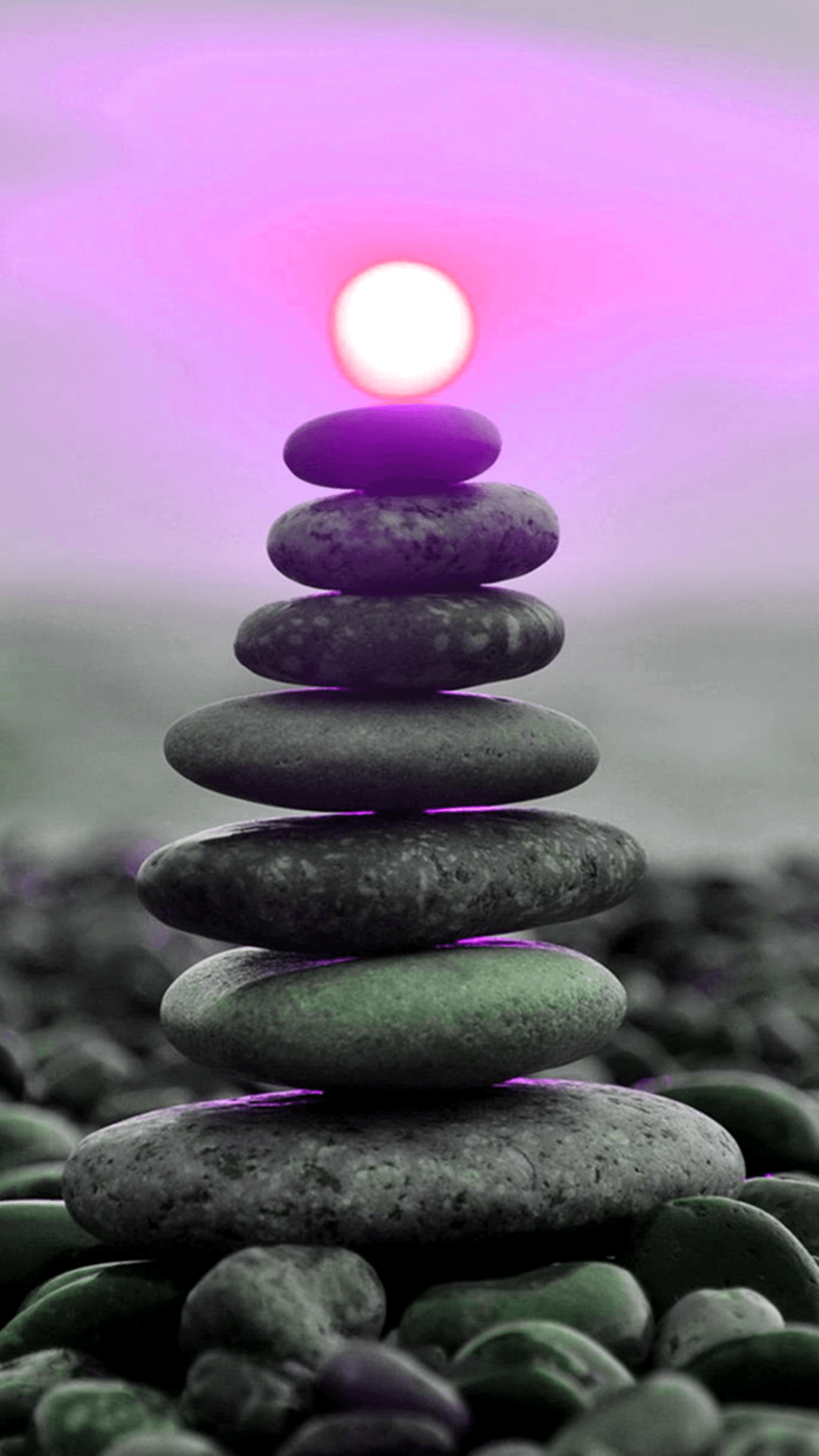 Summer Sunset Purple shine. Nature scenery iPhone wallpaper. Tap to