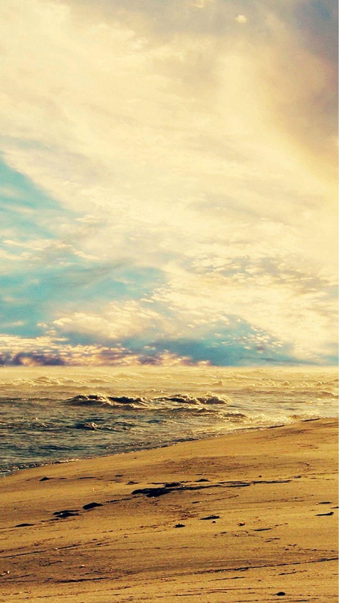 Fantasy Beautiful Seaside Beach Mist Skyscape #iPhone #plus