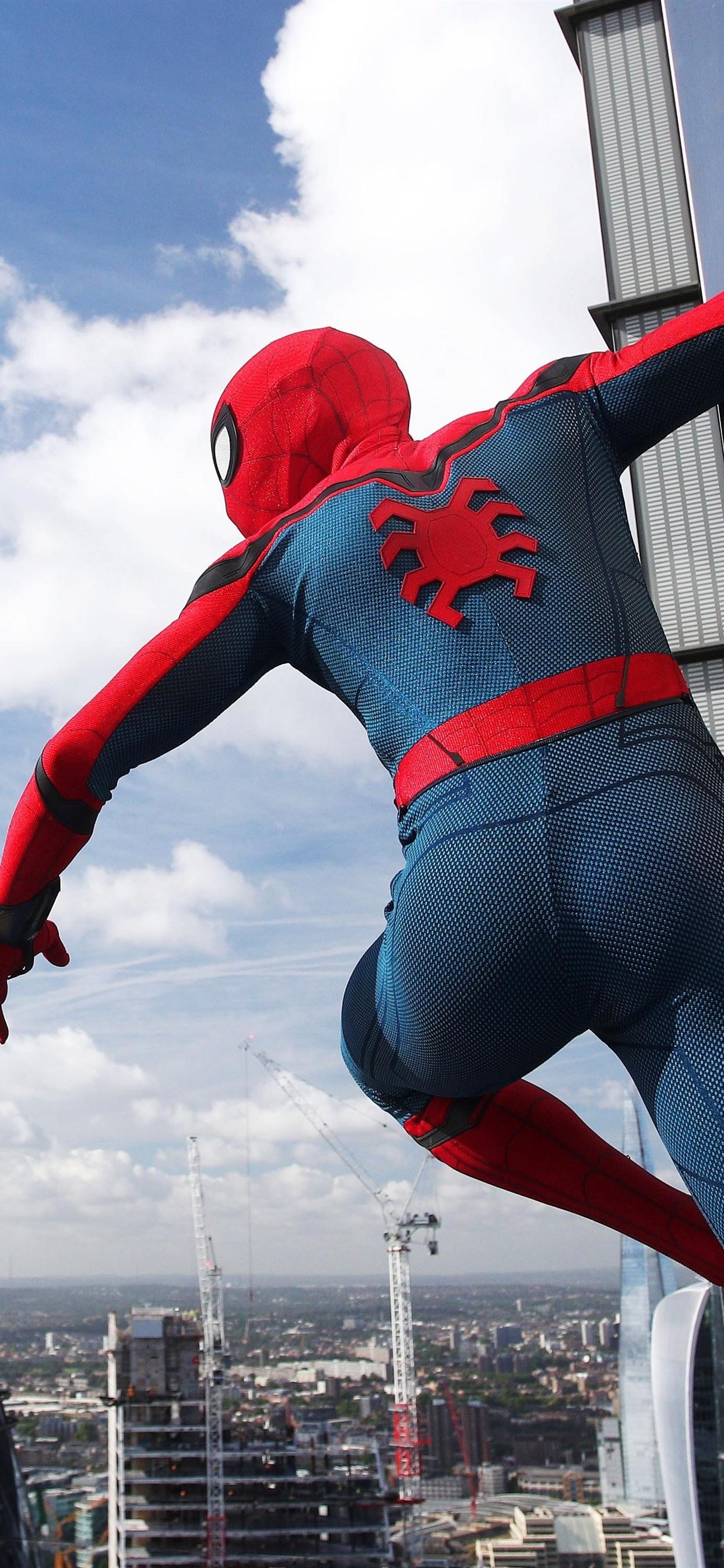 Spider Man, Mask, City, High 1242x2688 IPhone XS Max Wallpaper